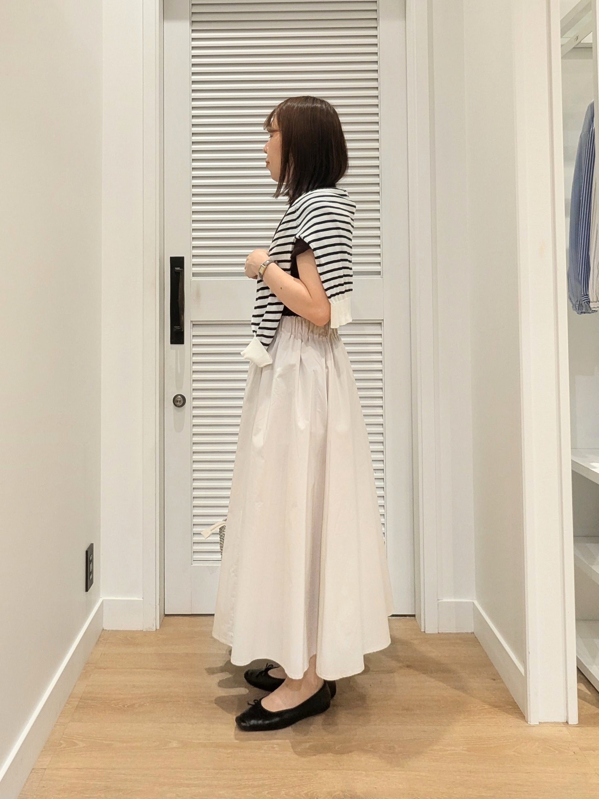 enさんの「Dessin｜【UVカット/接触冷感】美光沢カットソー」を使ったコーディネート