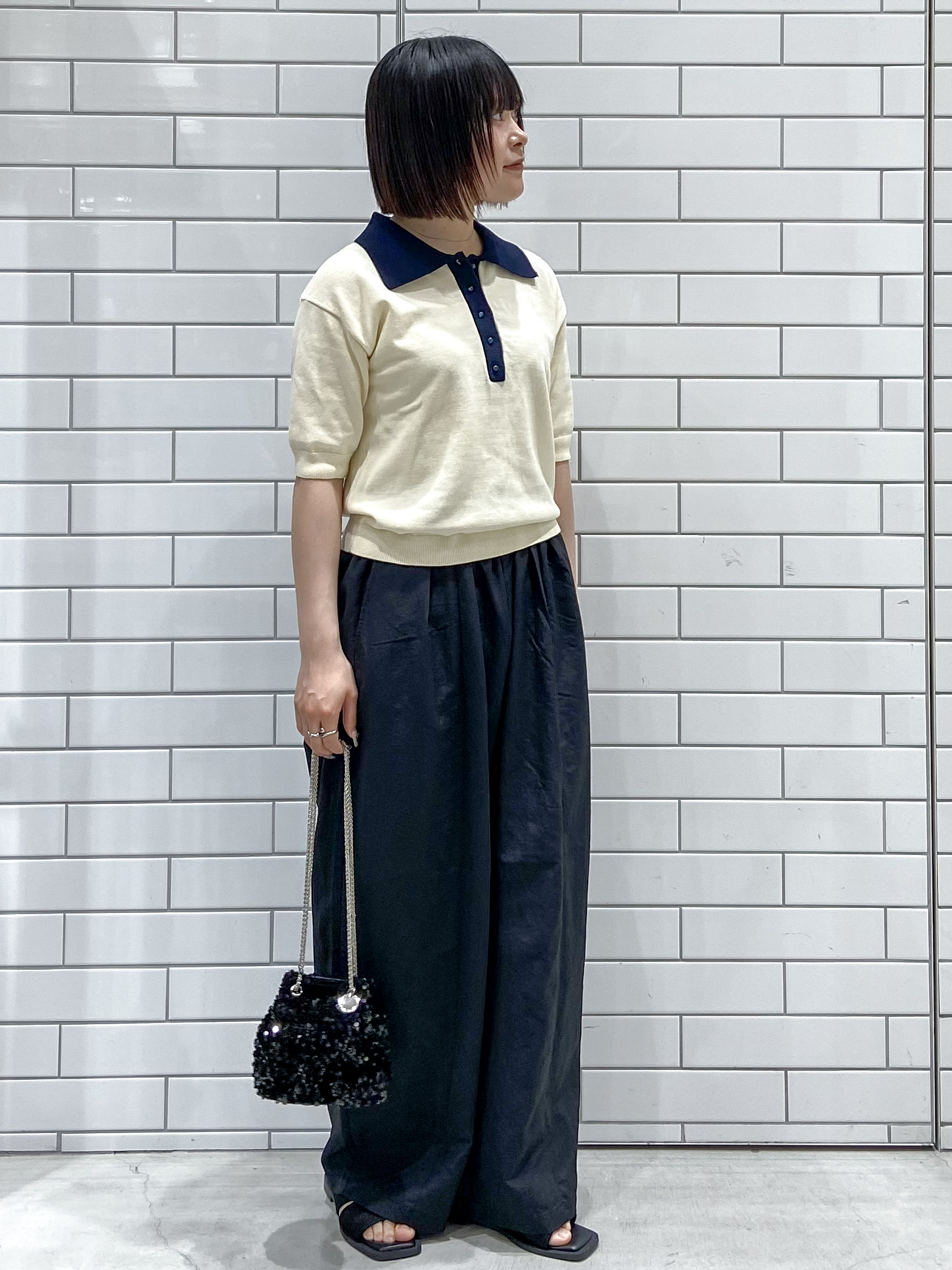 kimiさんの「OPAQUE.CLIP｜ビッグポロ衿ニット【洗濯機OK】」を使ったコーディネート