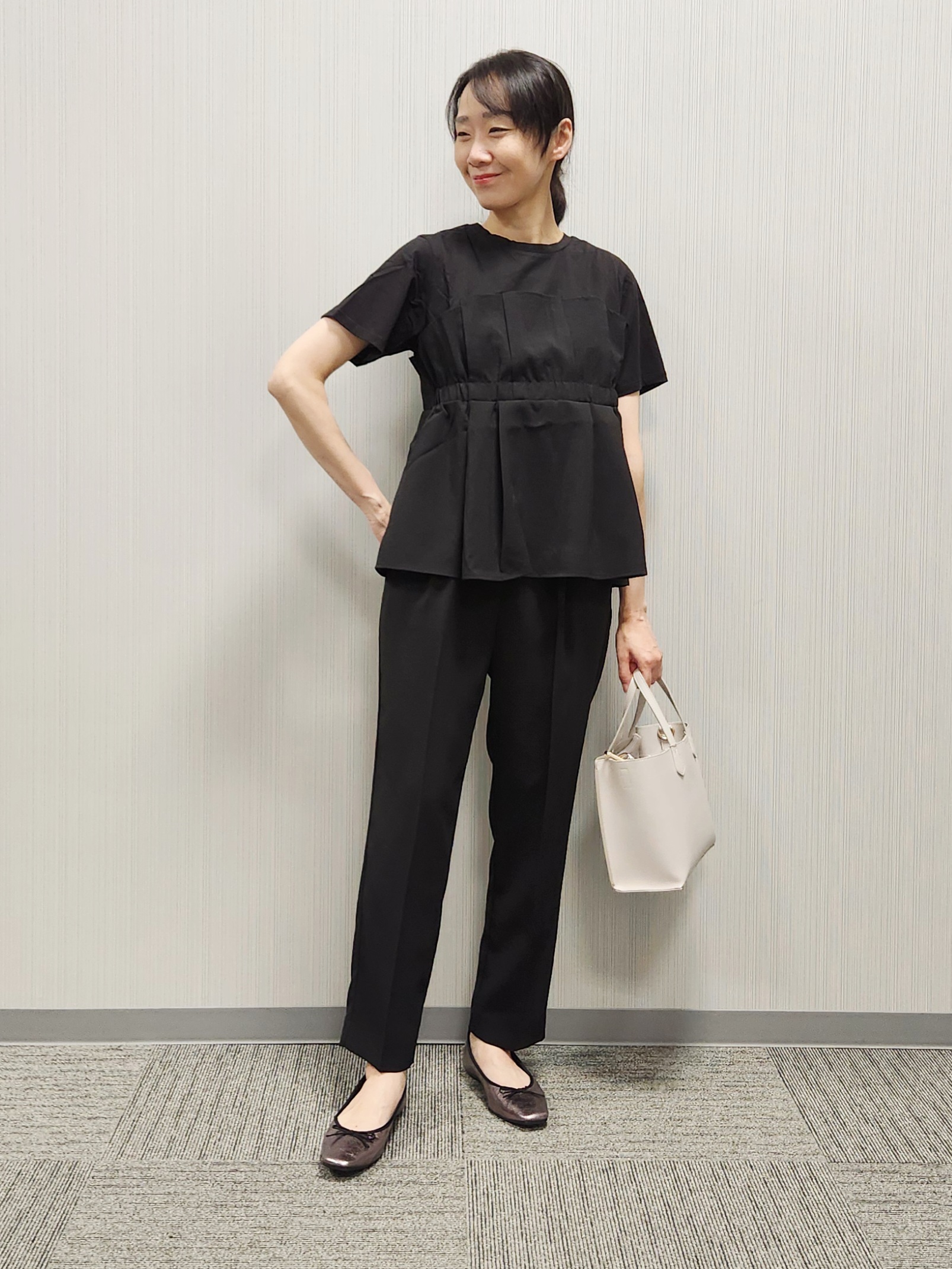 naraさんの「Dessin｜【セットアップ可/UVカット/洗える】ビスチェドッキングTシャツ」を使ったコーディネート