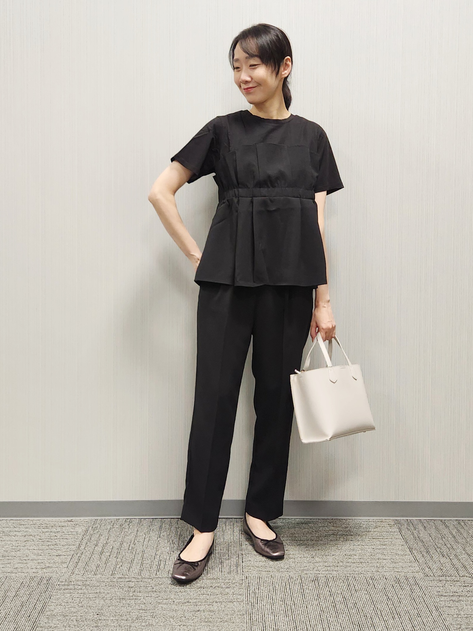 naraさんの「Dessin｜【セットアップ可/UVカット/洗える】ビスチェドッキングTシャツ」を使ったコーディネート