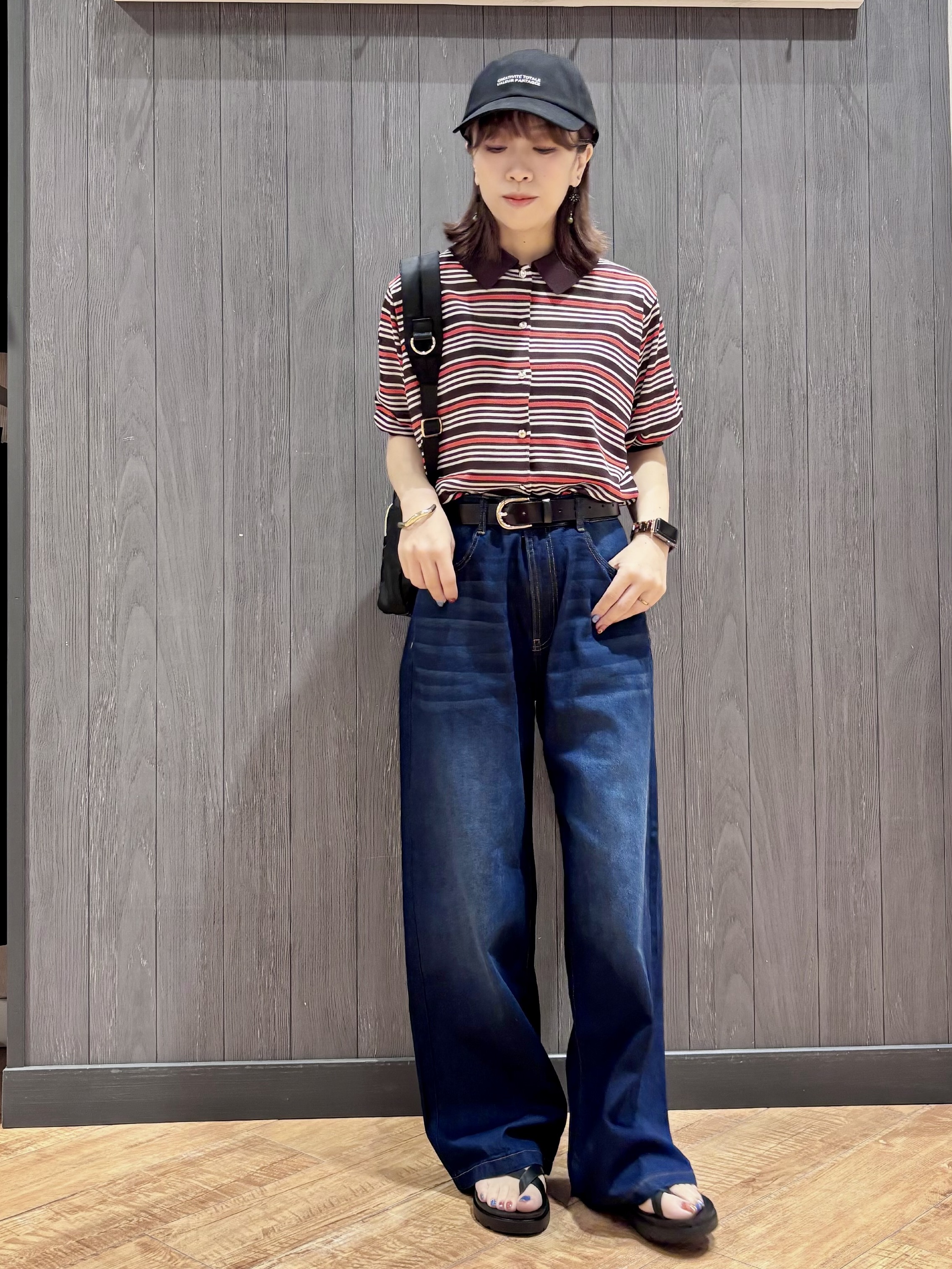 meiさんの「SHOO･LA･RUE｜【S-LL/洗濯機可】ほんのりシアーの襟付きニットカーディガン」を使ったコーディネート