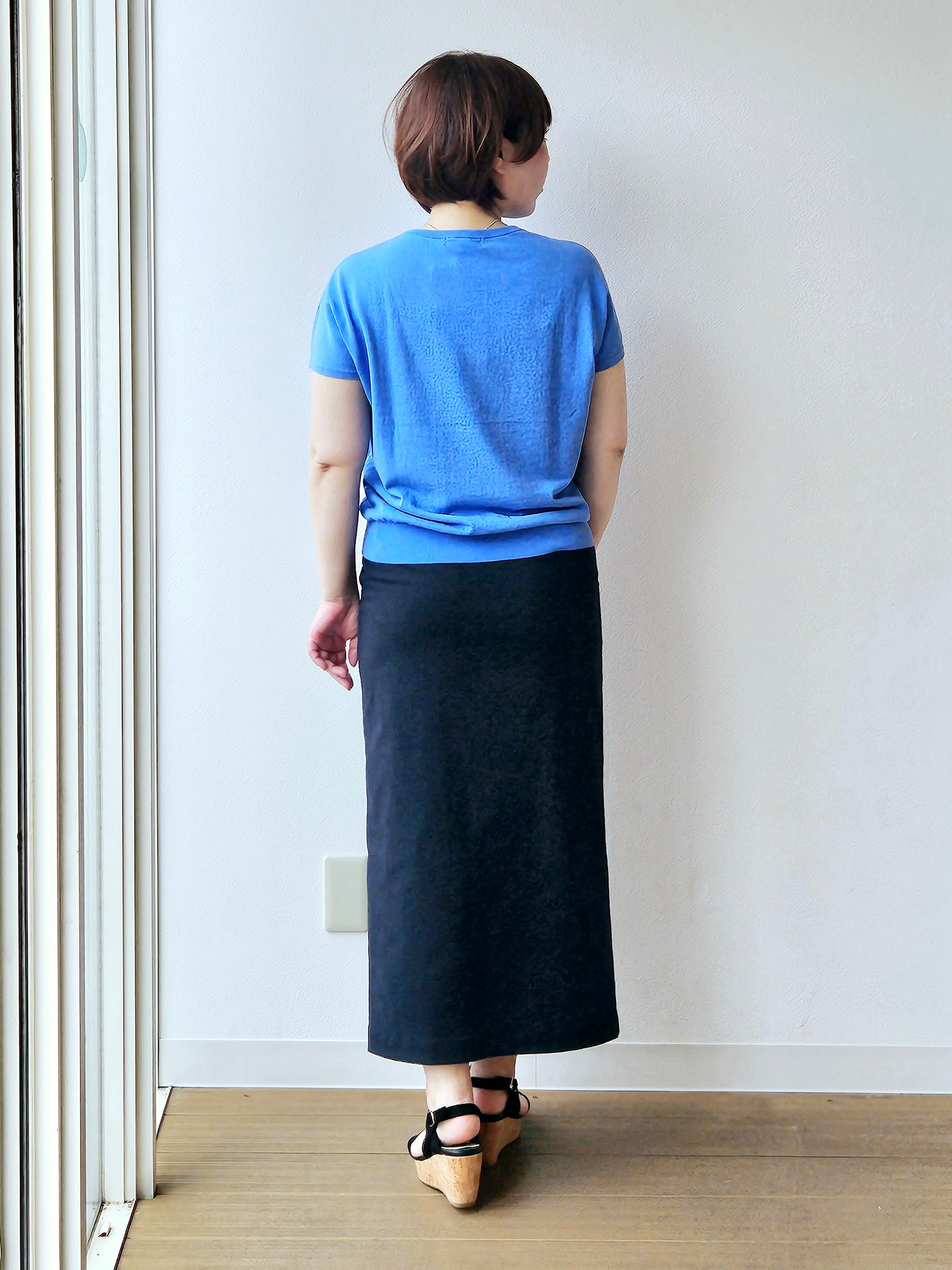 やじまさんの「UNTITLED｜【9色展開/アンサンブル可/洗える】コットンベーシックニット」を使ったコーディネート