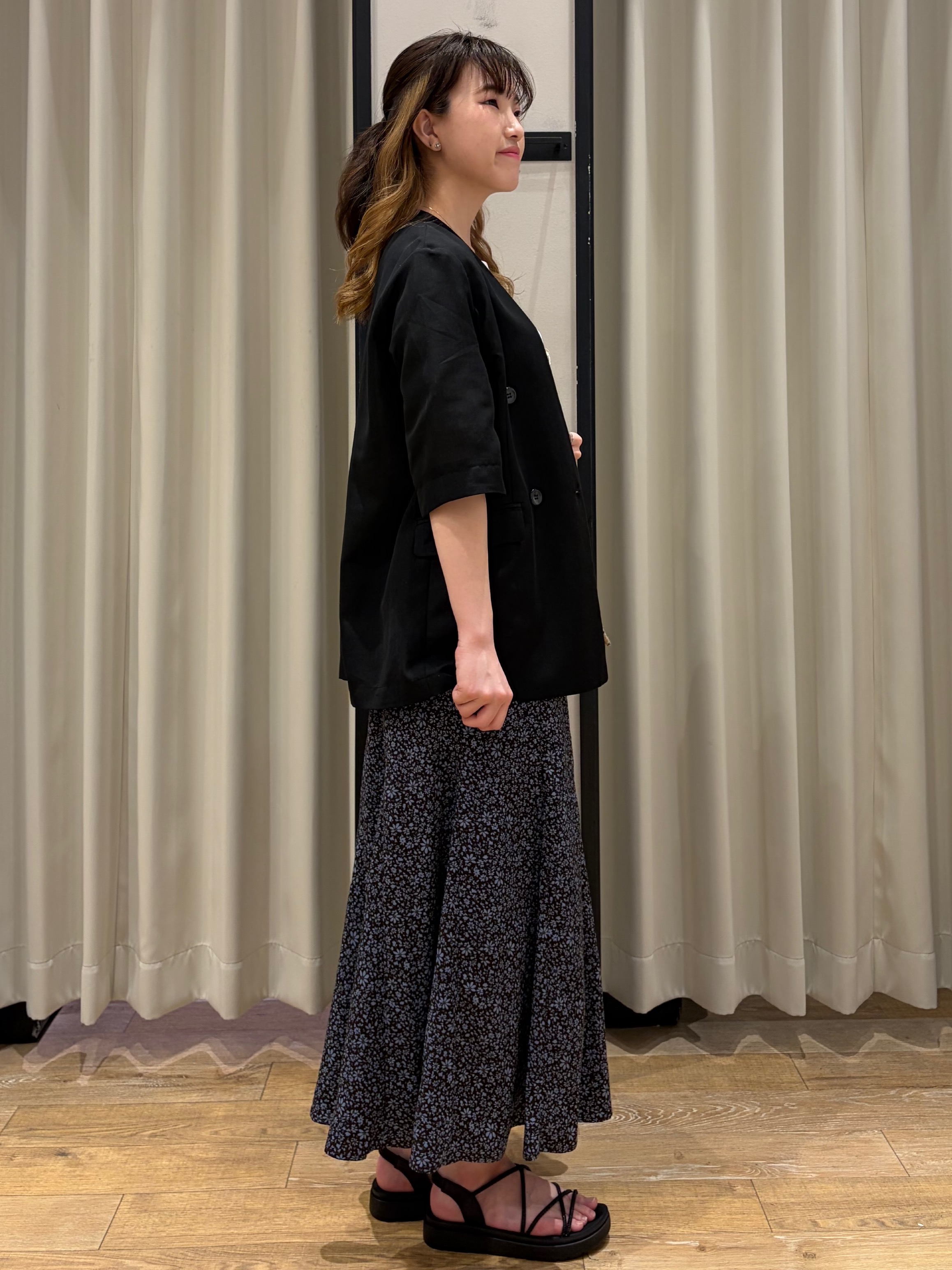 RUKAさんの「grove｜【洗濯機OK/ひんやり】軽く羽織れるハーフスリーブジャケット」を使ったコーディネート