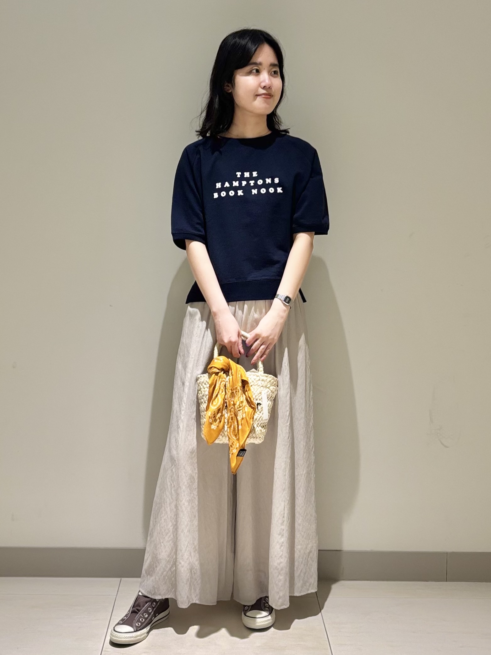 mayuさんの「Dessin｜【洗える】フロッキーロゴ裏毛プルオーバー」を使ったコーディネート