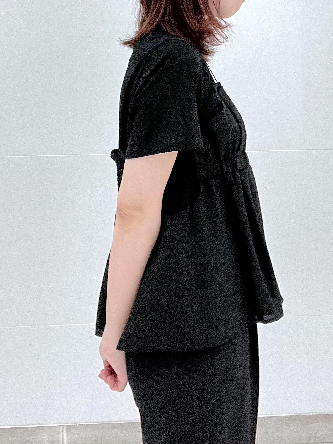 Makinoさんの「Dessin｜【セットアップ可/UVカット/洗える】ビスチェドッキングTシャツ」を使ったコーディネート