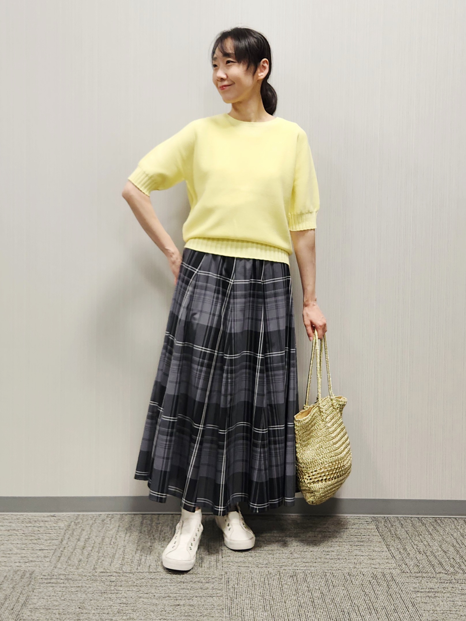 naraさんの「Dessin｜【洗える】ワイドリブ使いコンパクトニット」を使ったコーディネート