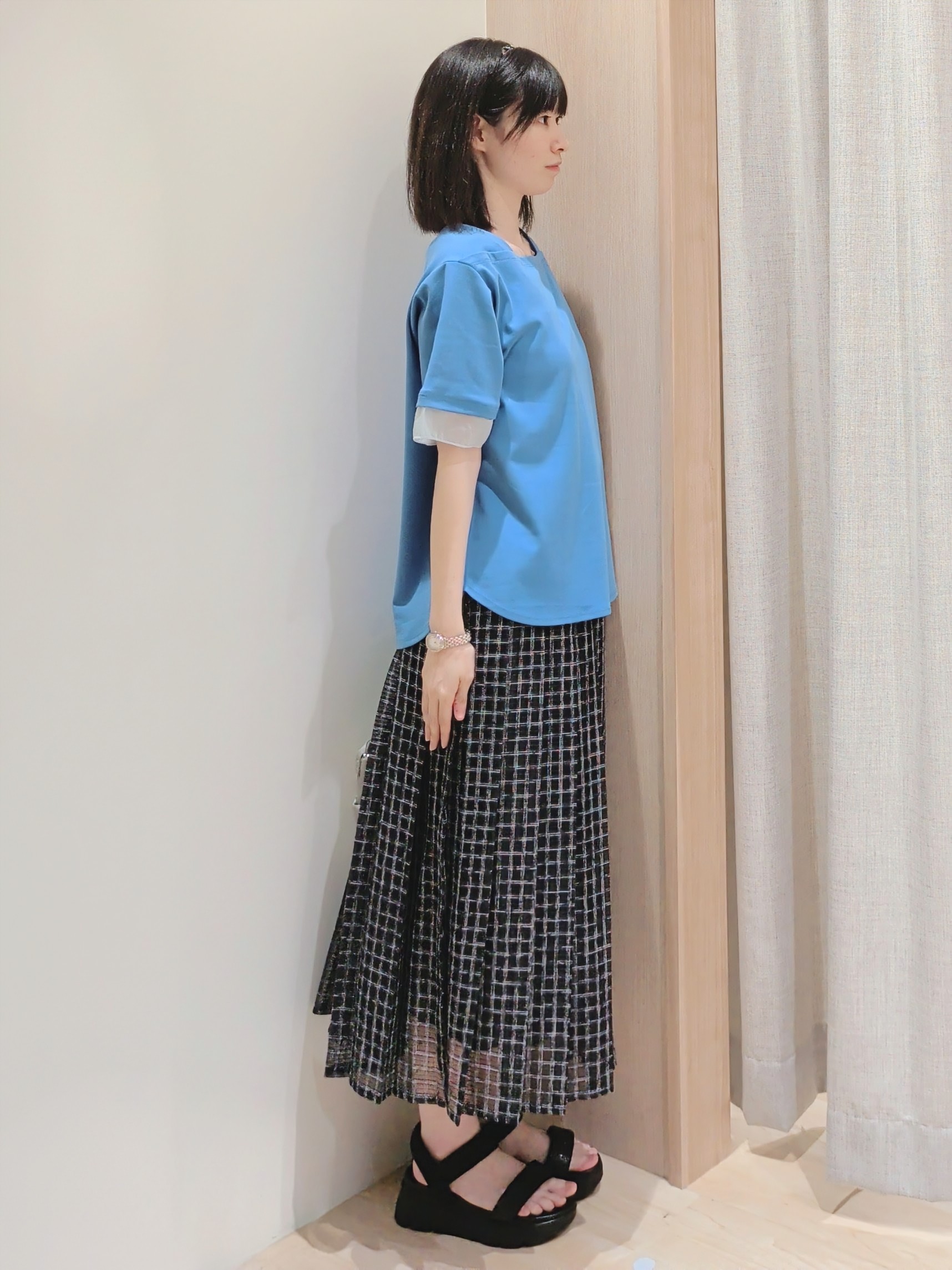 Yuiさんの「grove｜【二の腕カバー/UVカット】袖口シアースクエアネックTシャツ」を使ったコーディネート