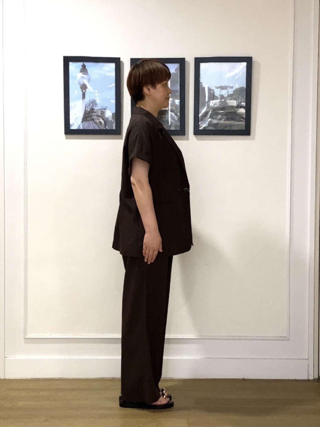 Hiroさんの「Dessin｜【接触冷感/セットアップ可】ハーフスリーブジャケット」を使ったコーディネート