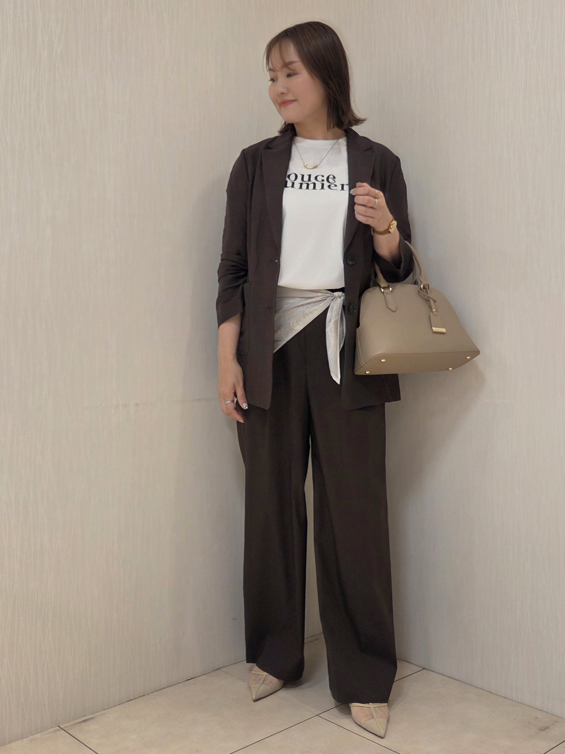 naokoさんの「UNTITLED｜【程よいシアー感/洗える】エアリーバイオジャケット」を使ったコーディネート