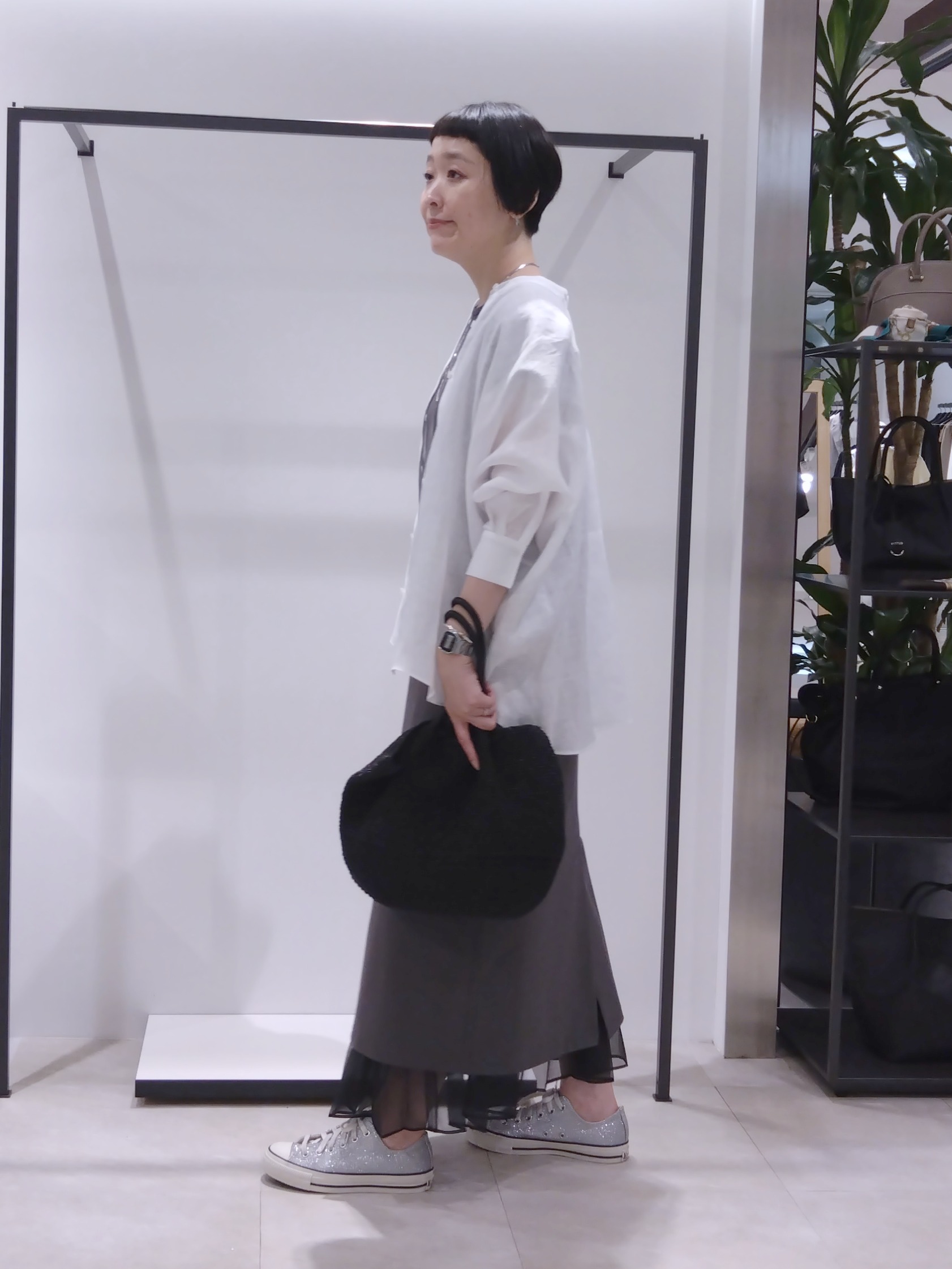 まちこさんの「UNTITLED｜【接触冷感/UVカット/遮熱/抗菌防臭】ライトプレーティングワンピース」を使ったコーディネート