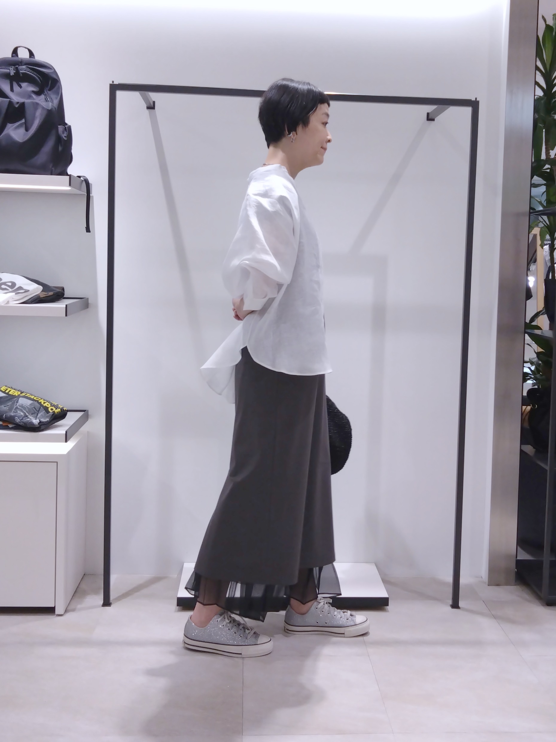 まちこさんの「UNTITLED｜【接触冷感/UVカット/遮熱/抗菌防臭】ライトプレーティングワンピース」を使ったコーディネート