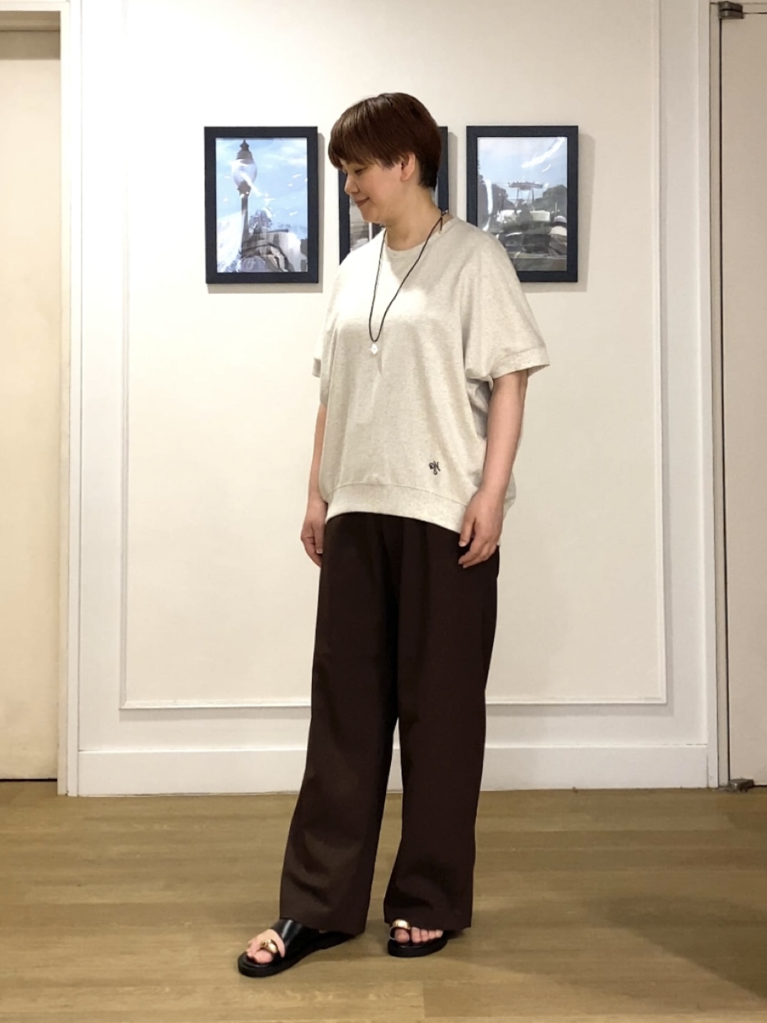 Hiroさんの「Dessin｜【洗える】ミニ裏毛ドルマンスリーブプルオーバー」を使ったコーディネート