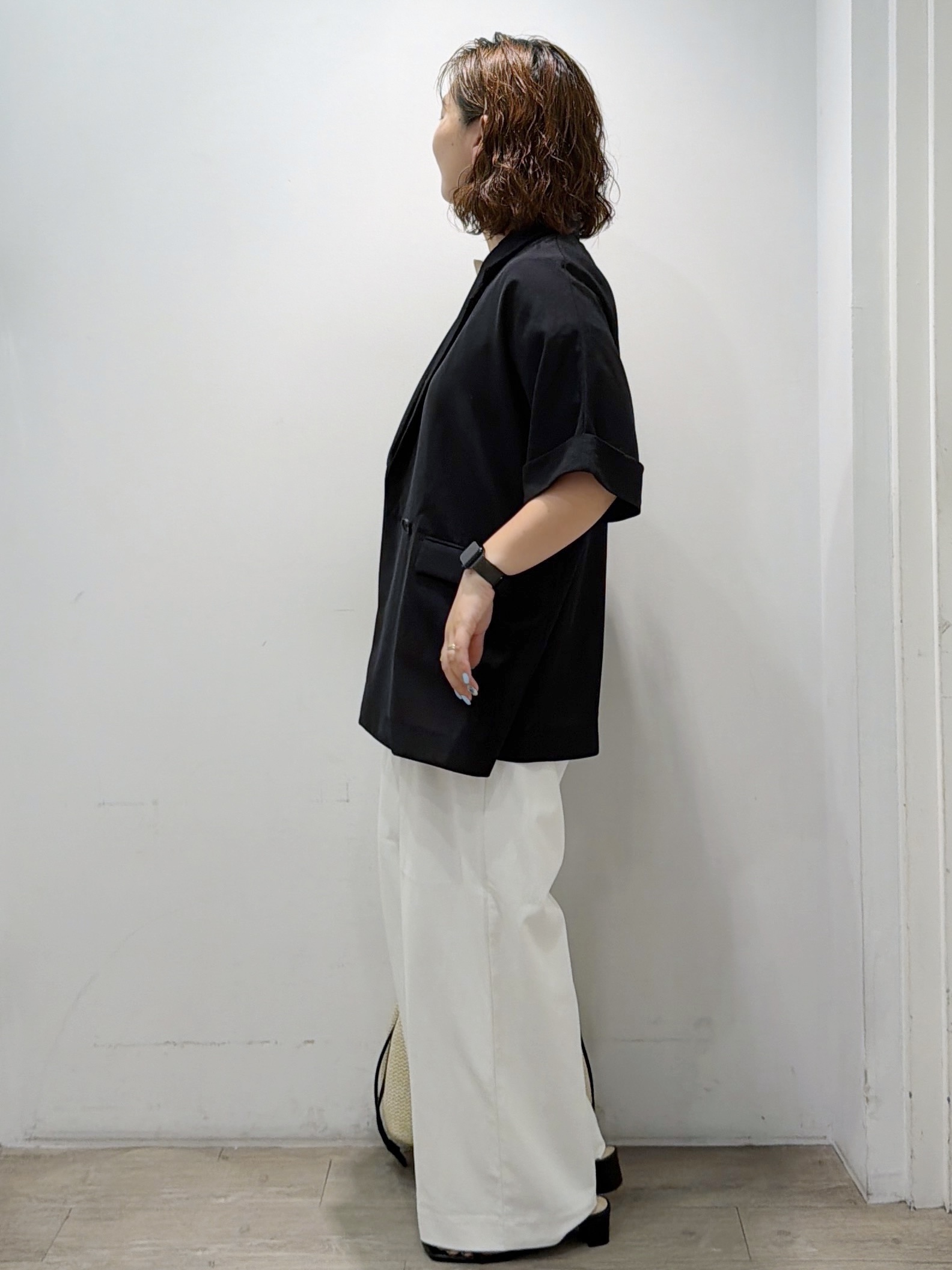 sumicaさんの「OPAQUE.CLIP｜【接触冷感／吸水速乾／防シワ】リネンライクテーラードジャケット《洗濯機OK》」を使ったコーディネート