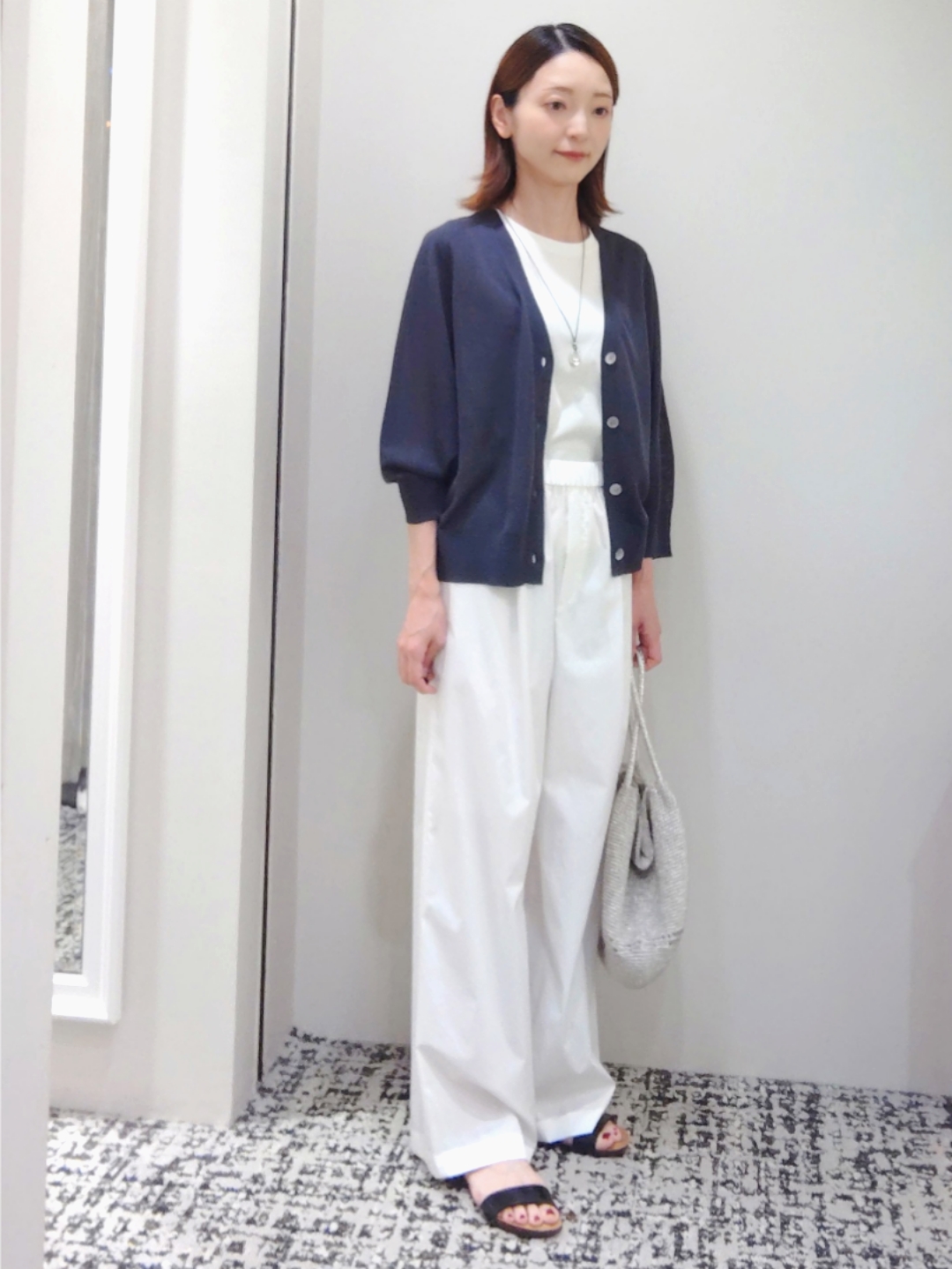 terumiさんの「UNTITLED｜【アンサンブル可/シアー】リネンエステルカーディガン」を使ったコーディネート