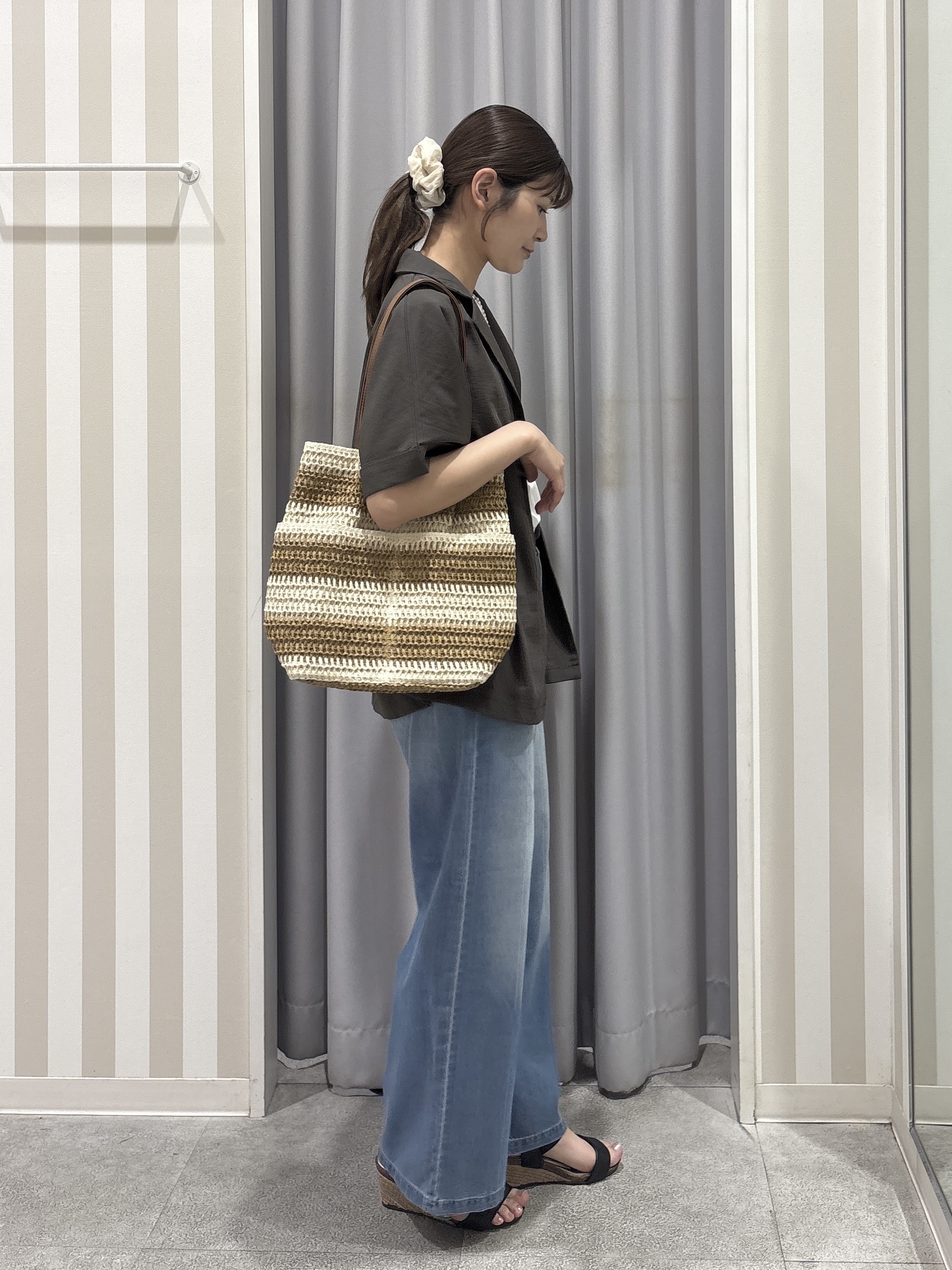 Rikaさんの「SHOO･LA･RUE｜【高レビュー/洗濯機可/セットアップ可】軽凛(かろりん) 半袖ジャケット」を使ったコーディネート