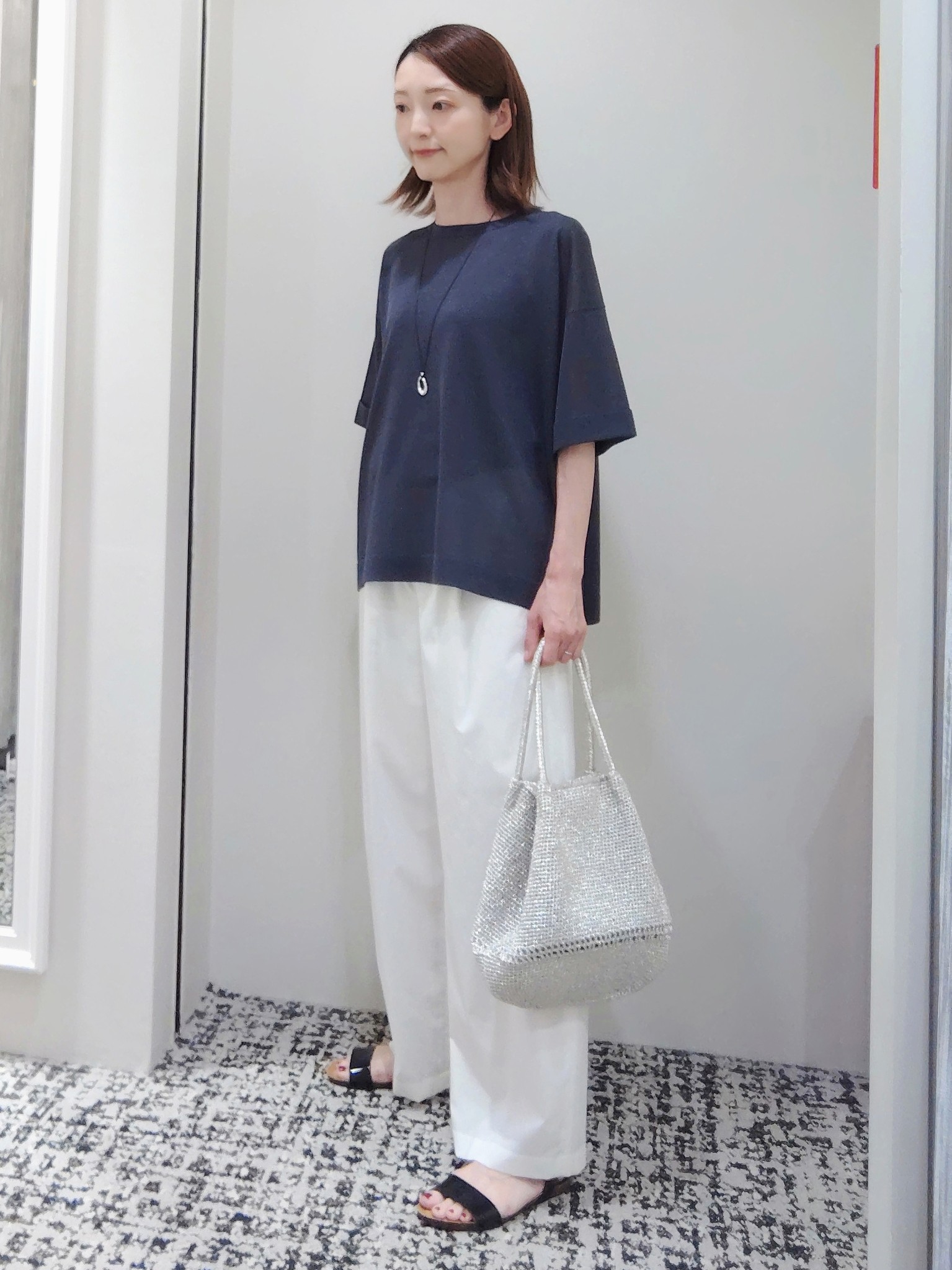 terumiさんの「UNTITLED｜【アンサンブル可/Tシャツ風/ゆったり】リラックスニットトップス」を使ったコーディネート
