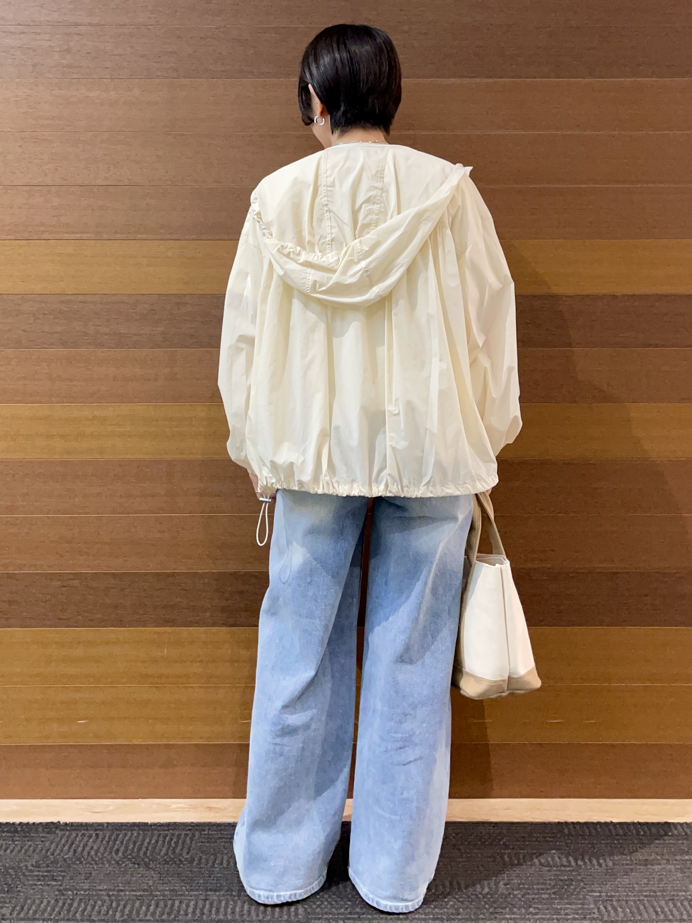 umiさんの「OPAQUE.CLIP｜【UV／撥水】ライトフーディブルゾン《洗濯機OK》」を使ったコーディネート