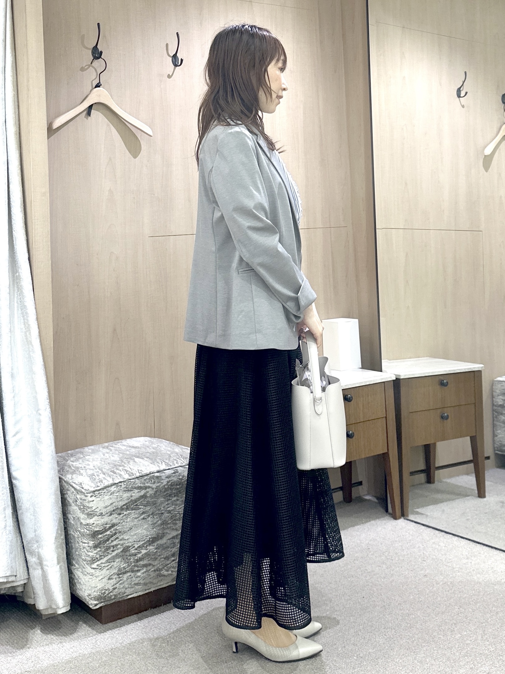 Miwaさんの「UNTITLED｜【UV/接触冷感/スーツ】ジャージテーラードジャケット」を使ったコーディネート