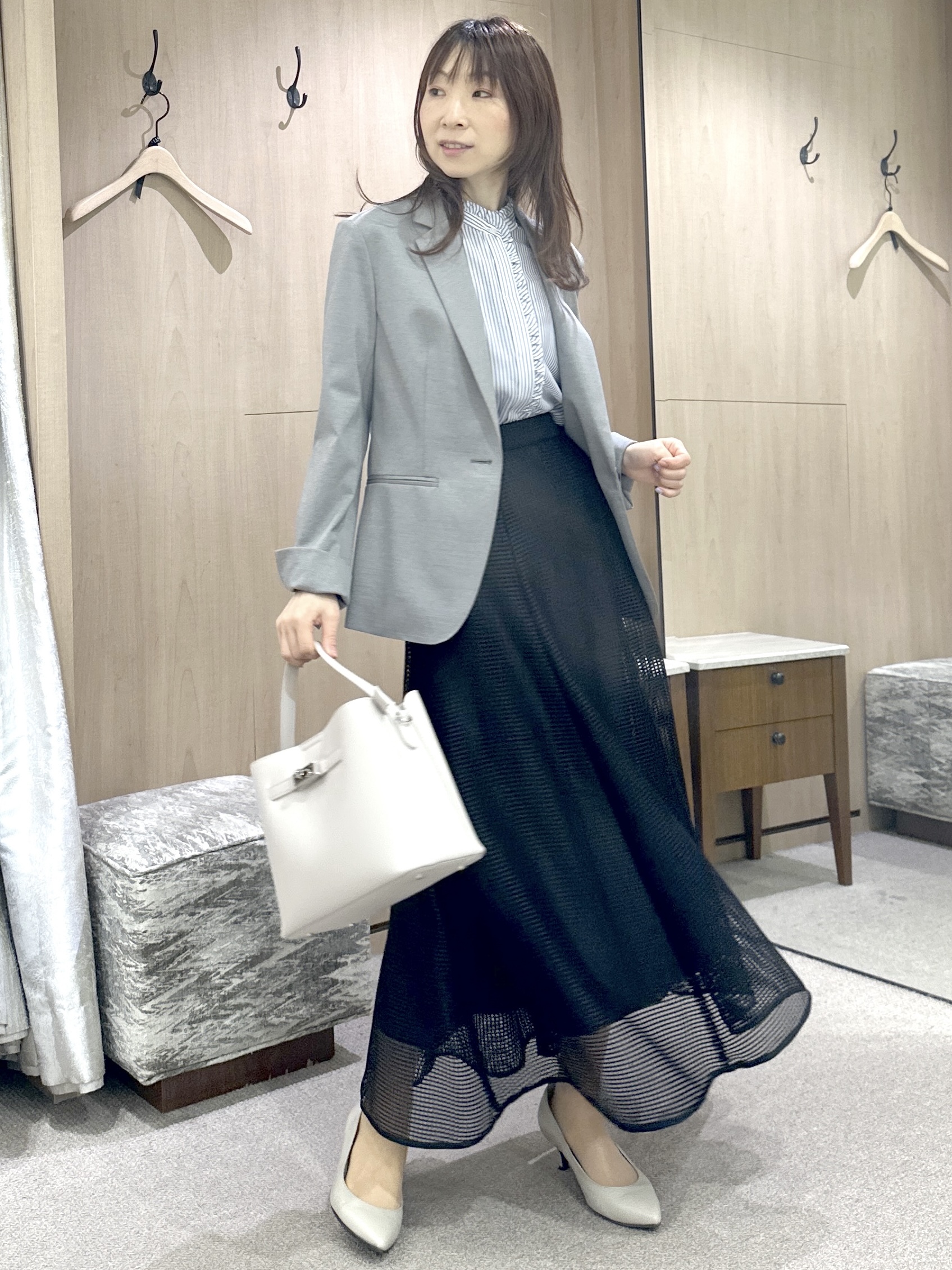 Miwaさんの「UNTITLED｜【UV/接触冷感/スーツ】ジャージテーラードジャケット」を使ったコーディネート