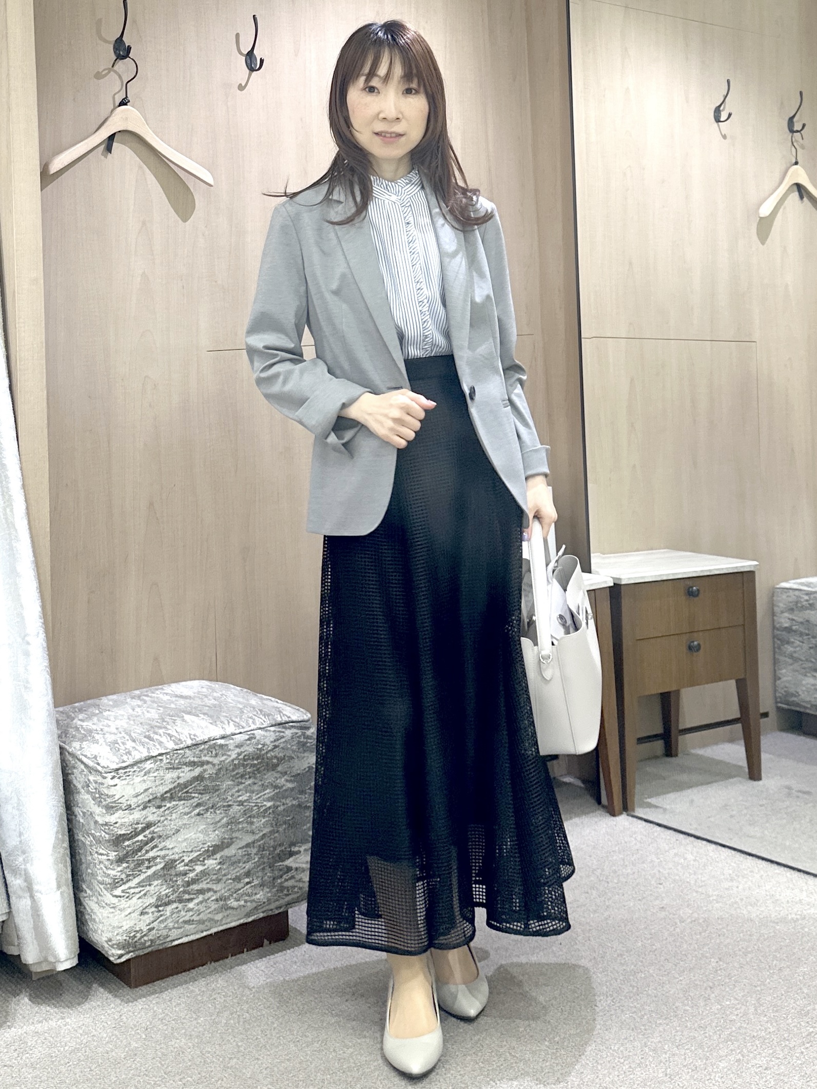 Miwaさんの「UNTITLED｜【UV/接触冷感/スーツ】ジャージテーラードジャケット」を使ったコーディネート