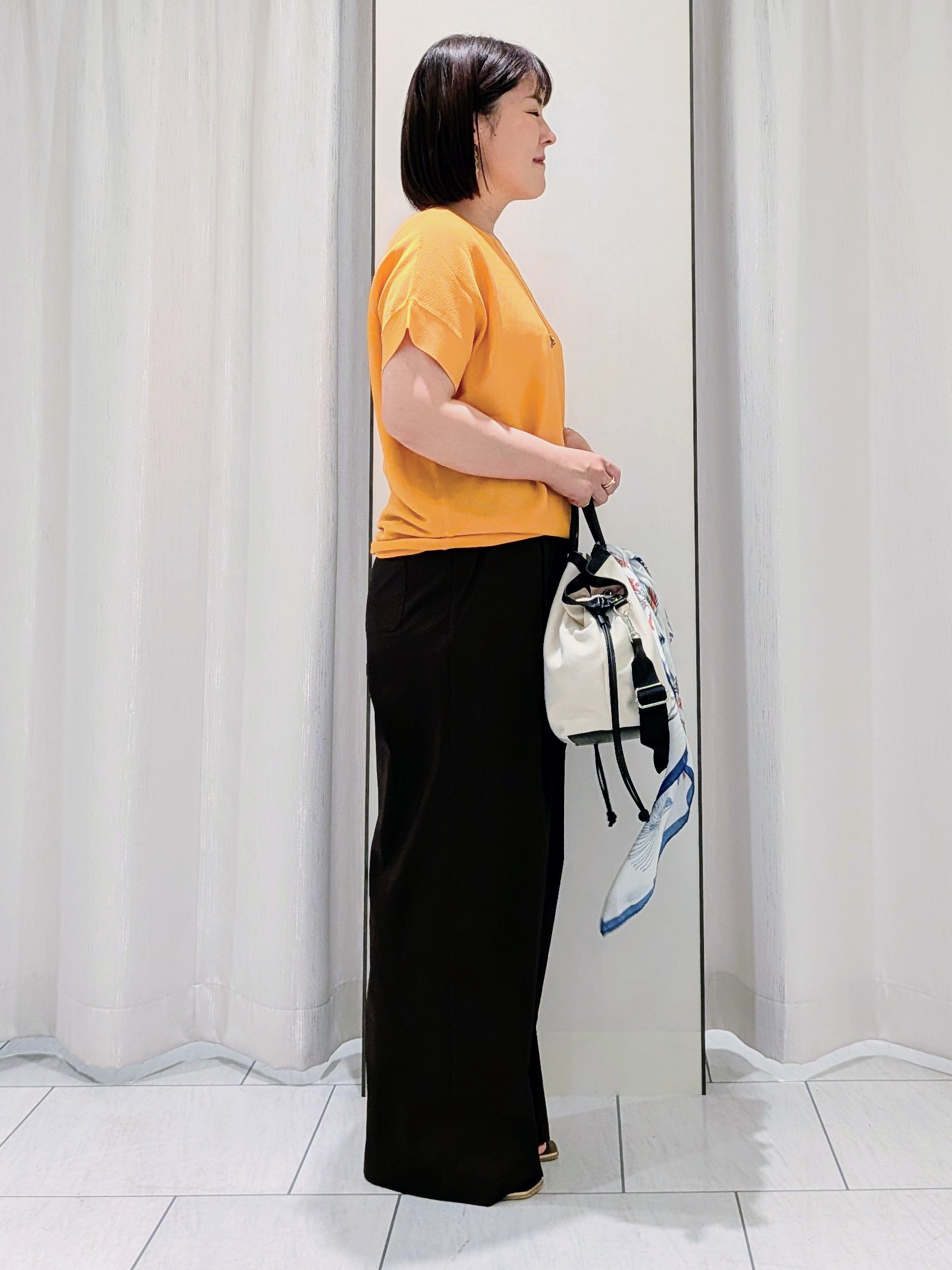 Onumaさんの「UNTITLED｜【11色展開/体型カバー】前後2WAYフレンチスリーブニット」を使ったコーディネート