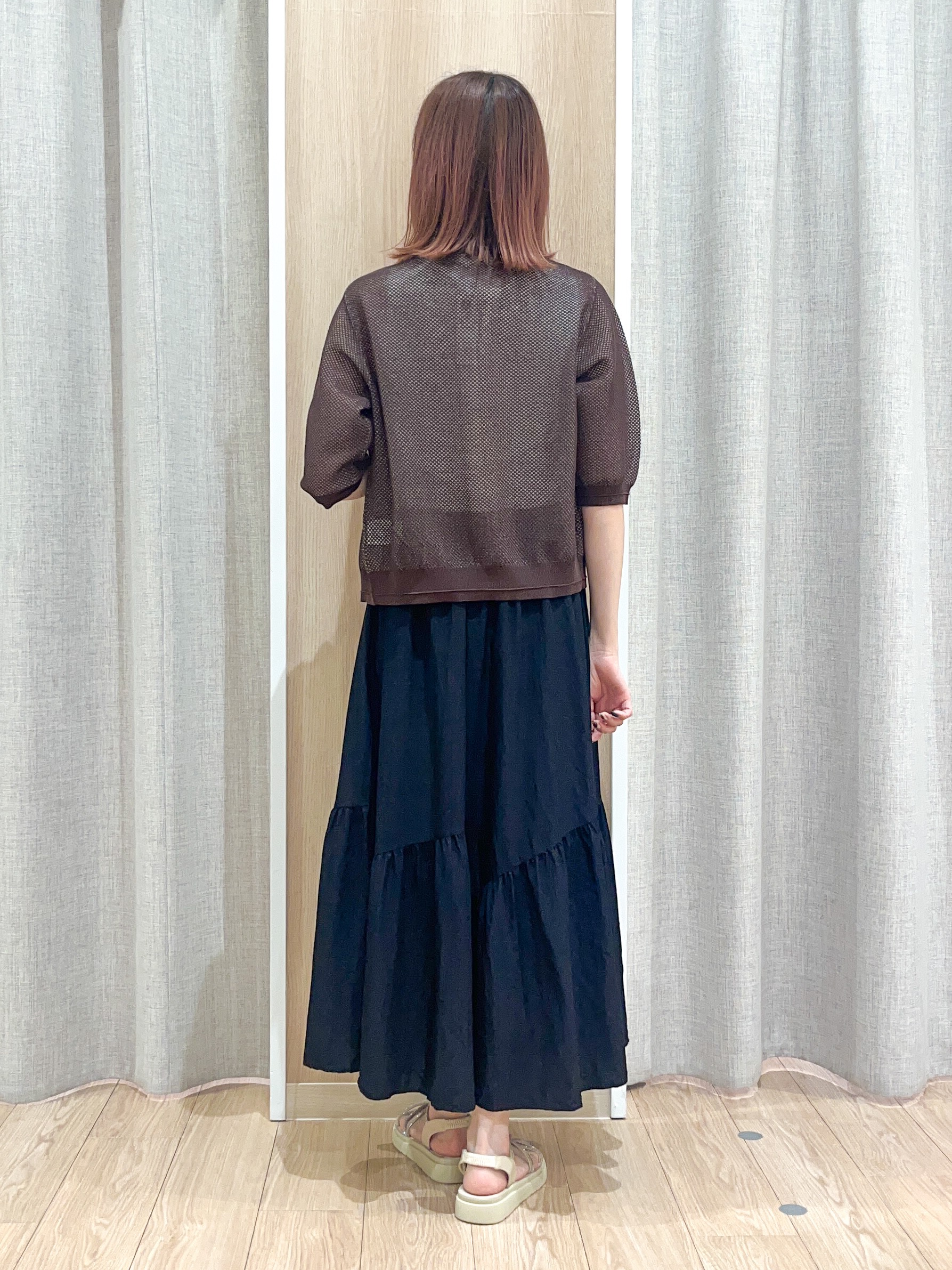みーちゃんさんの「grove｜【洗える】透けない、大人のメッシュカーディガン」を使ったコーディネート