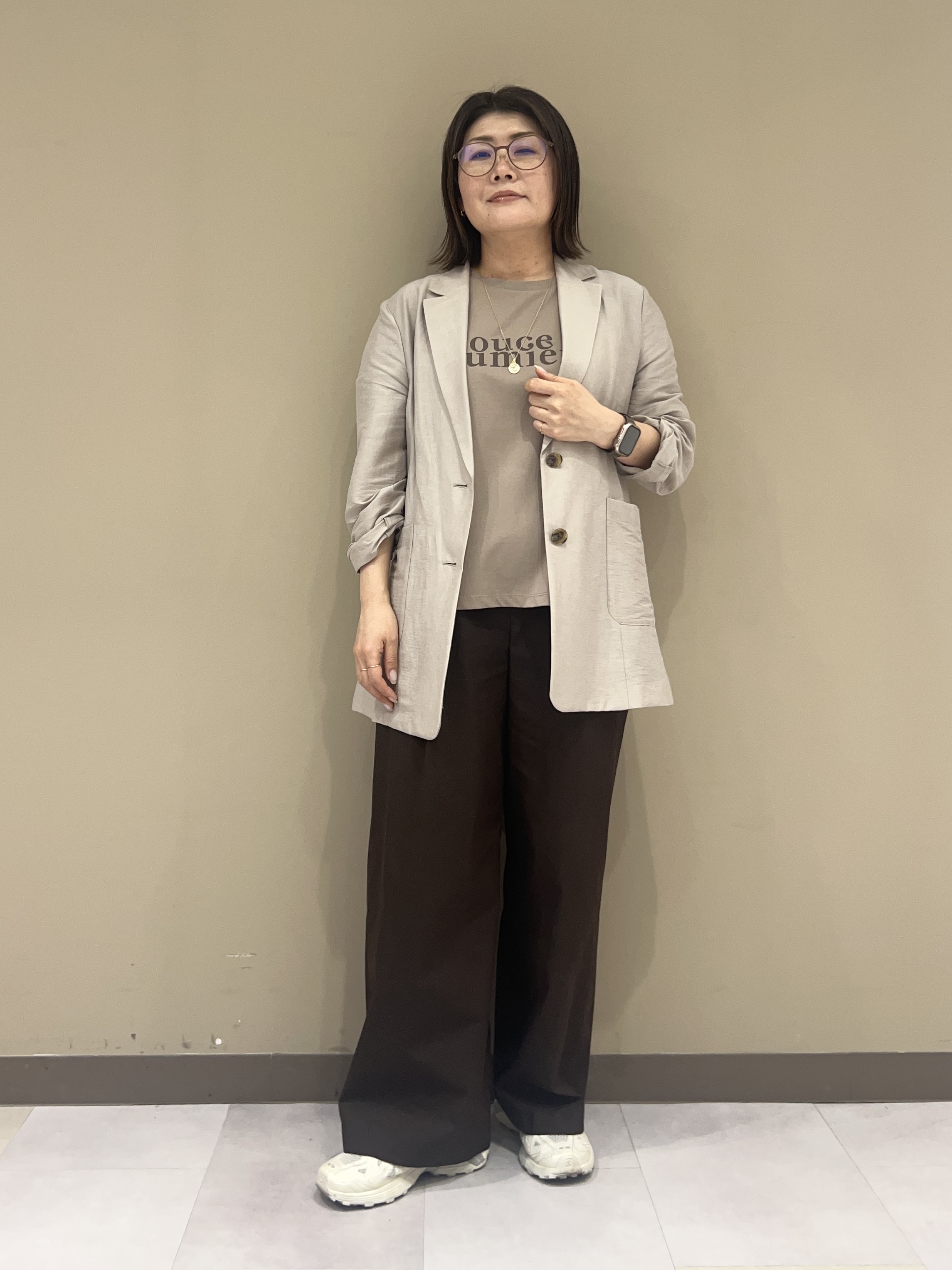 fukuさんの「UNTITLED｜◆【程よいシアー感/洗える】エアリーバイオジャケット」を使ったコーディネート