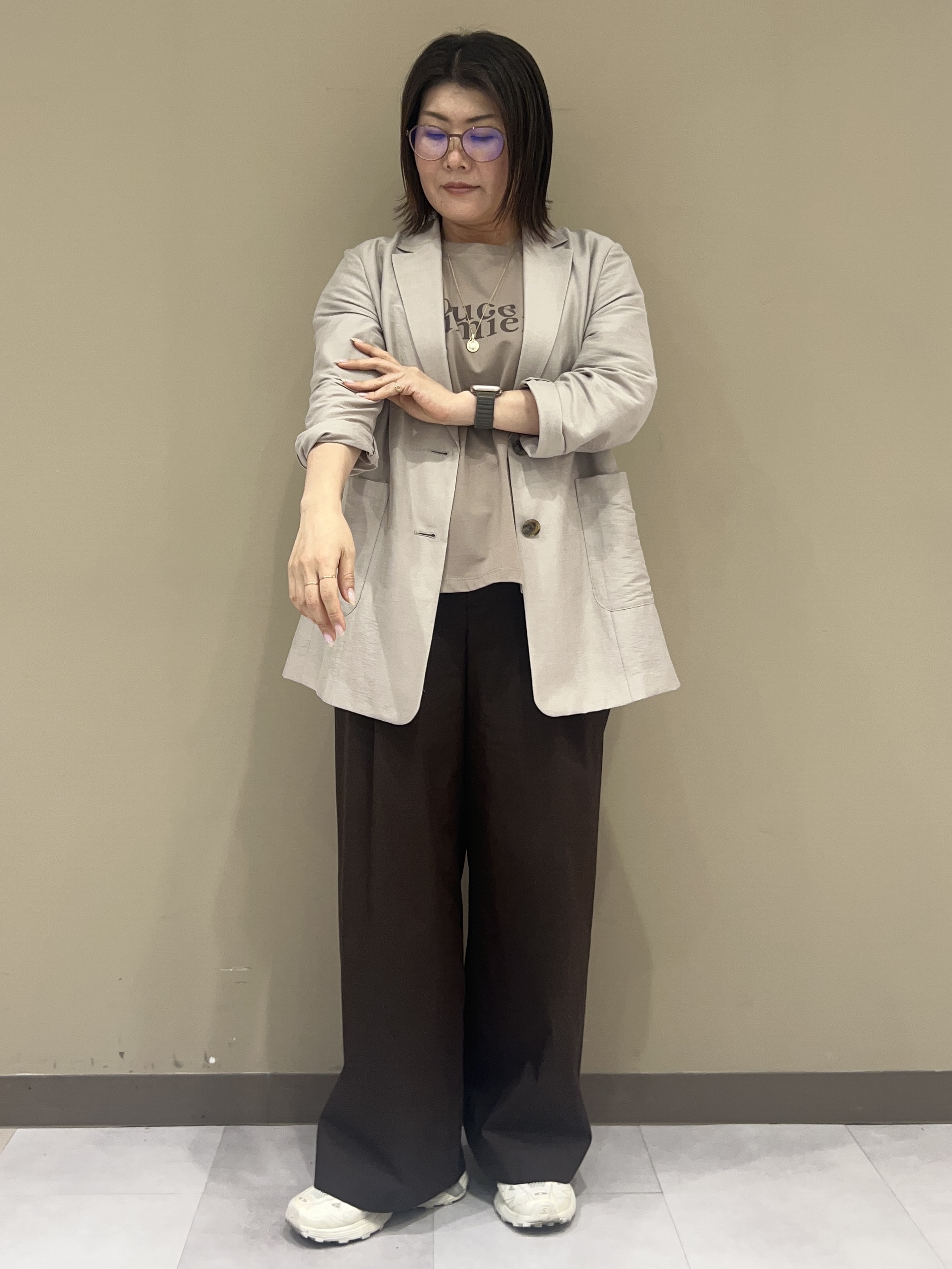 fukuさんの「UNTITLED｜◆【程よいシアー感/洗える】エアリーバイオジャケット」を使ったコーディネート