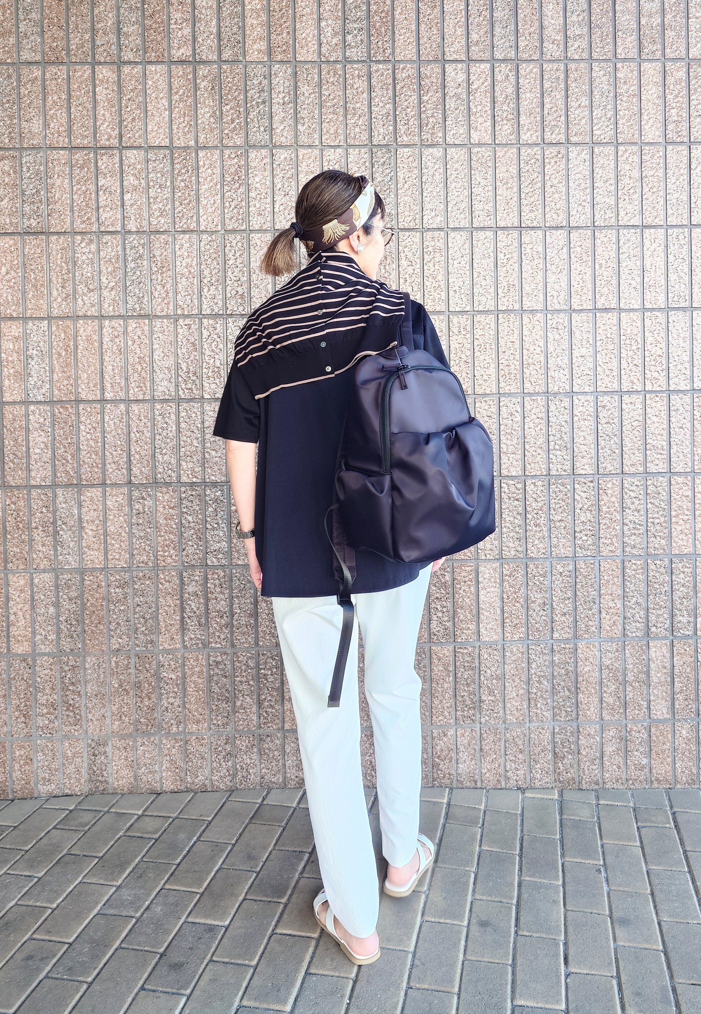 MUTSUKOさんの「UNTITLED｜【洗える/Tシャツ】異素材ドッキングプルオーバー」を使ったコーディネート