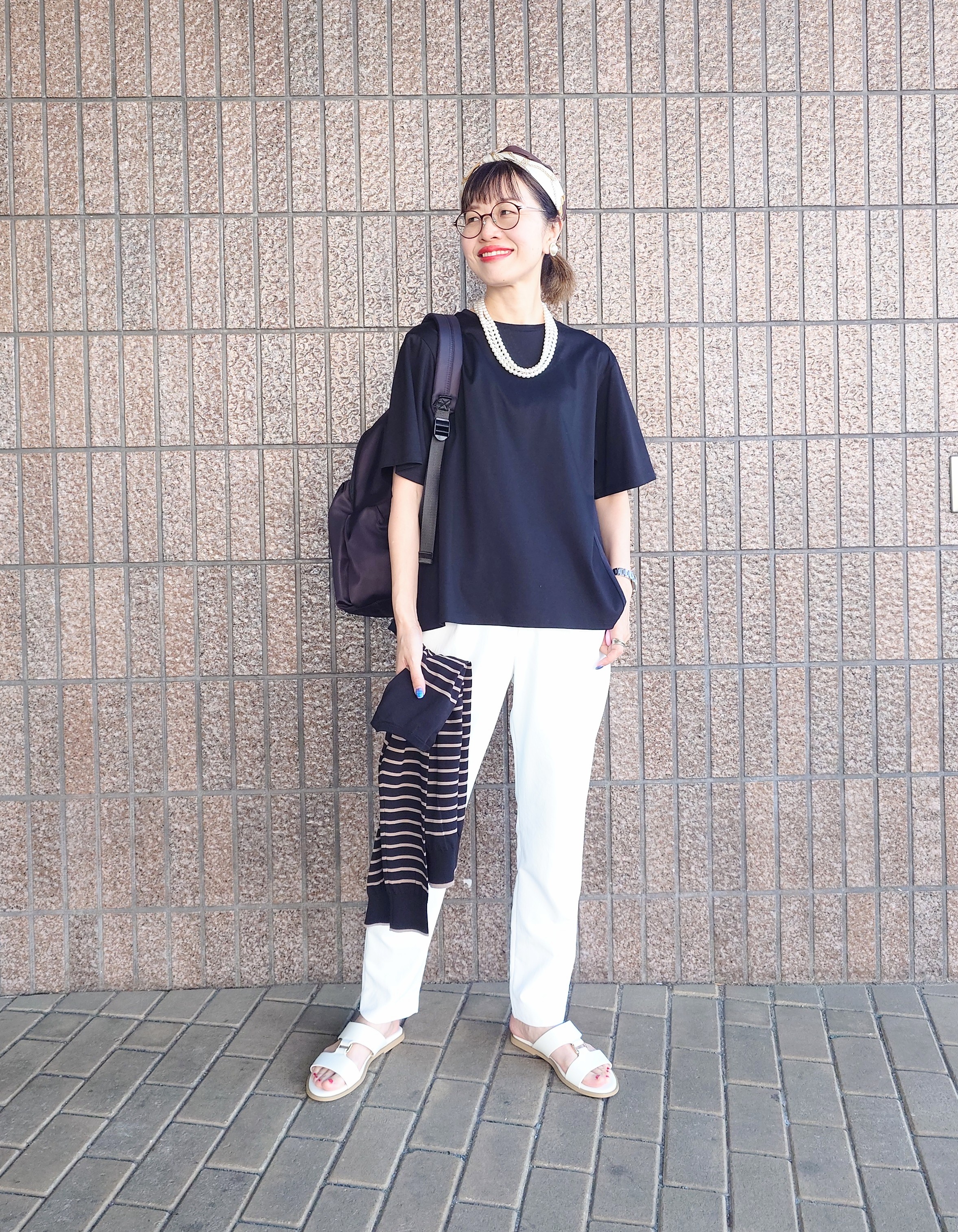 MUTSUKOさんの「UNTITLED｜【洗える/Tシャツ】異素材ドッキングプルオーバー」を使ったコーディネート