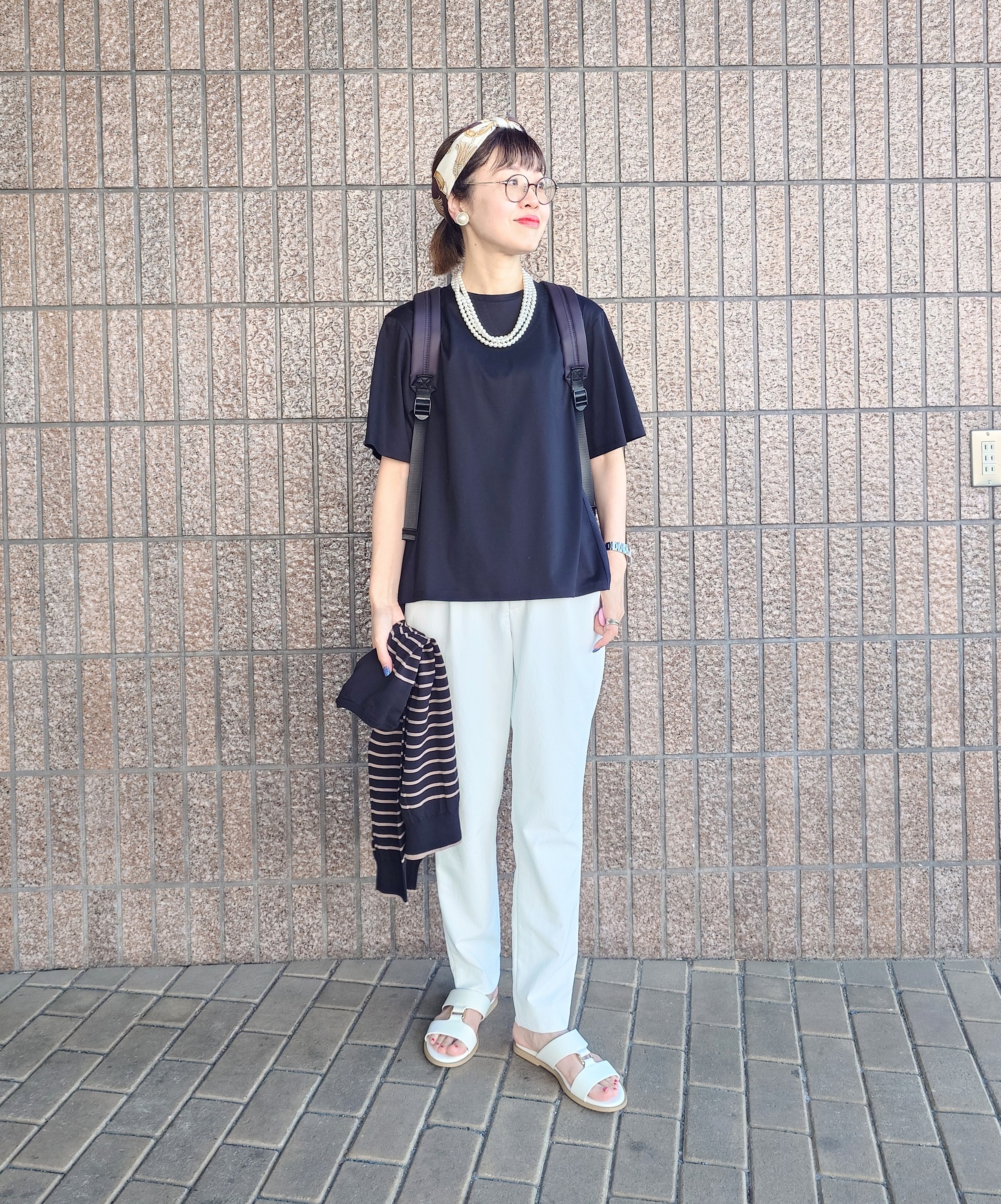 MUTSUKOさんの「UNTITLED｜【洗える/Tシャツ】異素材ドッキングプルオーバー」を使ったコーディネート