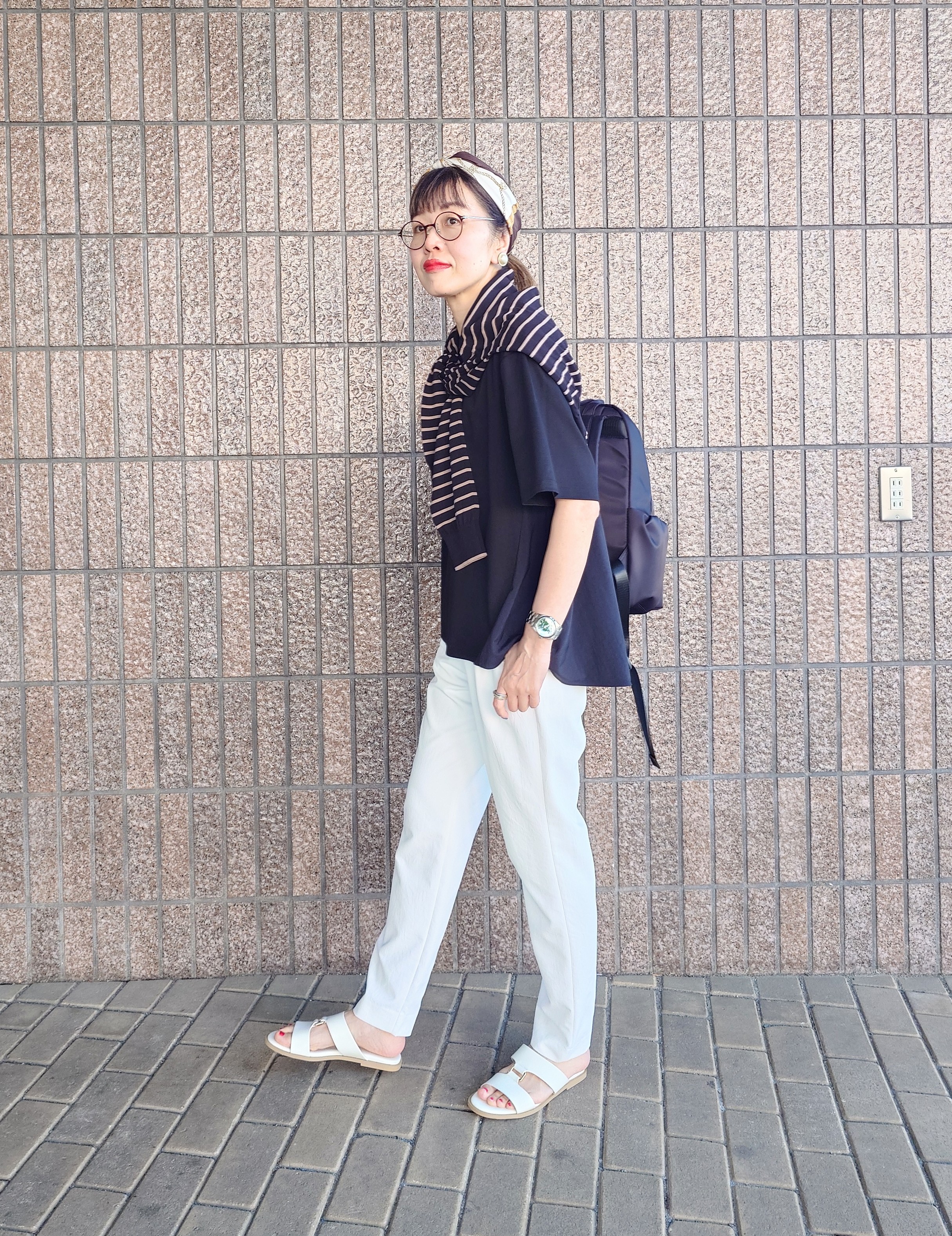 MUTSUKOさんの「UNTITLED｜【洗える/Tシャツ】異素材ドッキングプルオーバー」を使ったコーディネート