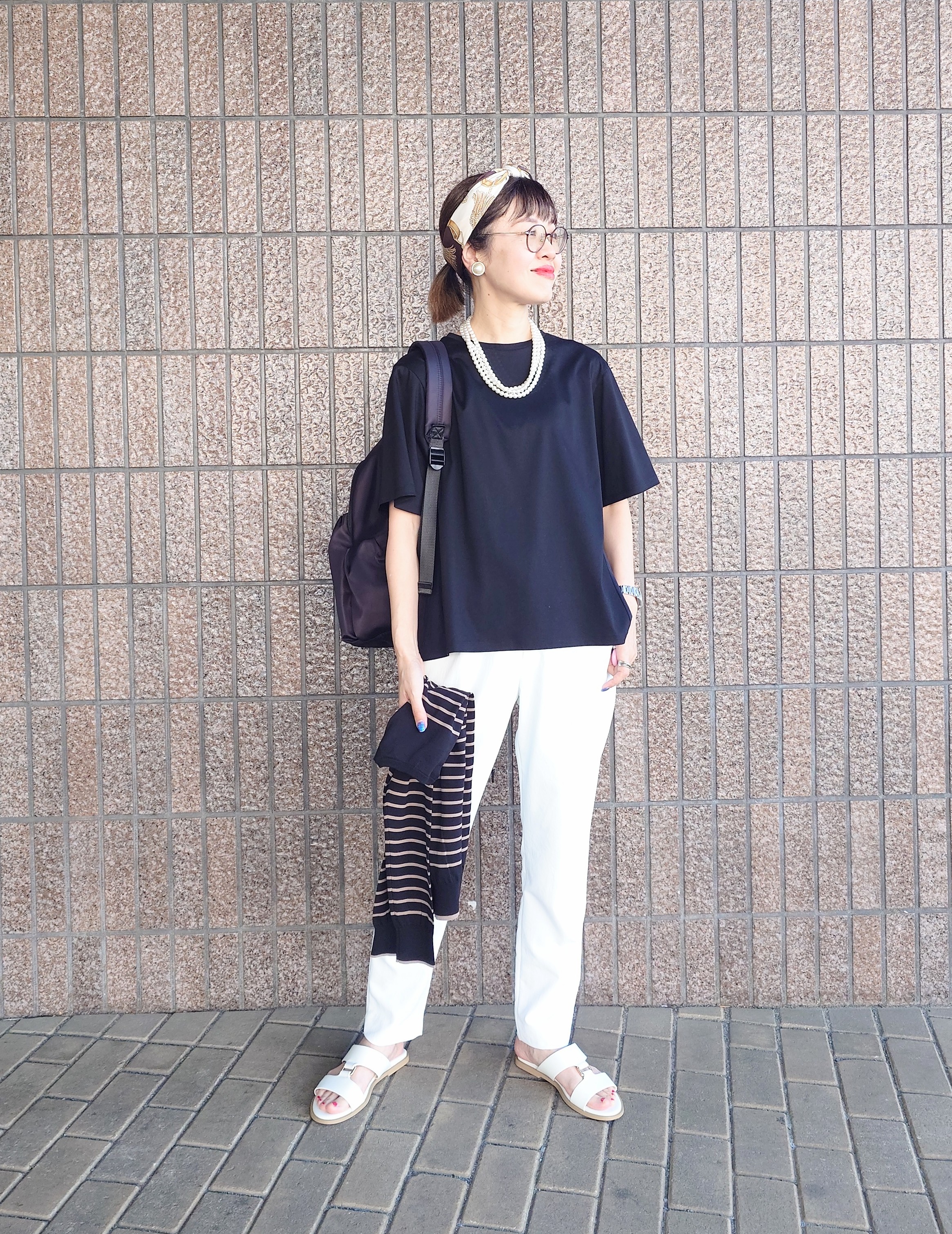 MUTSUKOさんの「UNTITLED｜【洗える/Tシャツ】異素材ドッキングプルオーバー」を使ったコーディネート