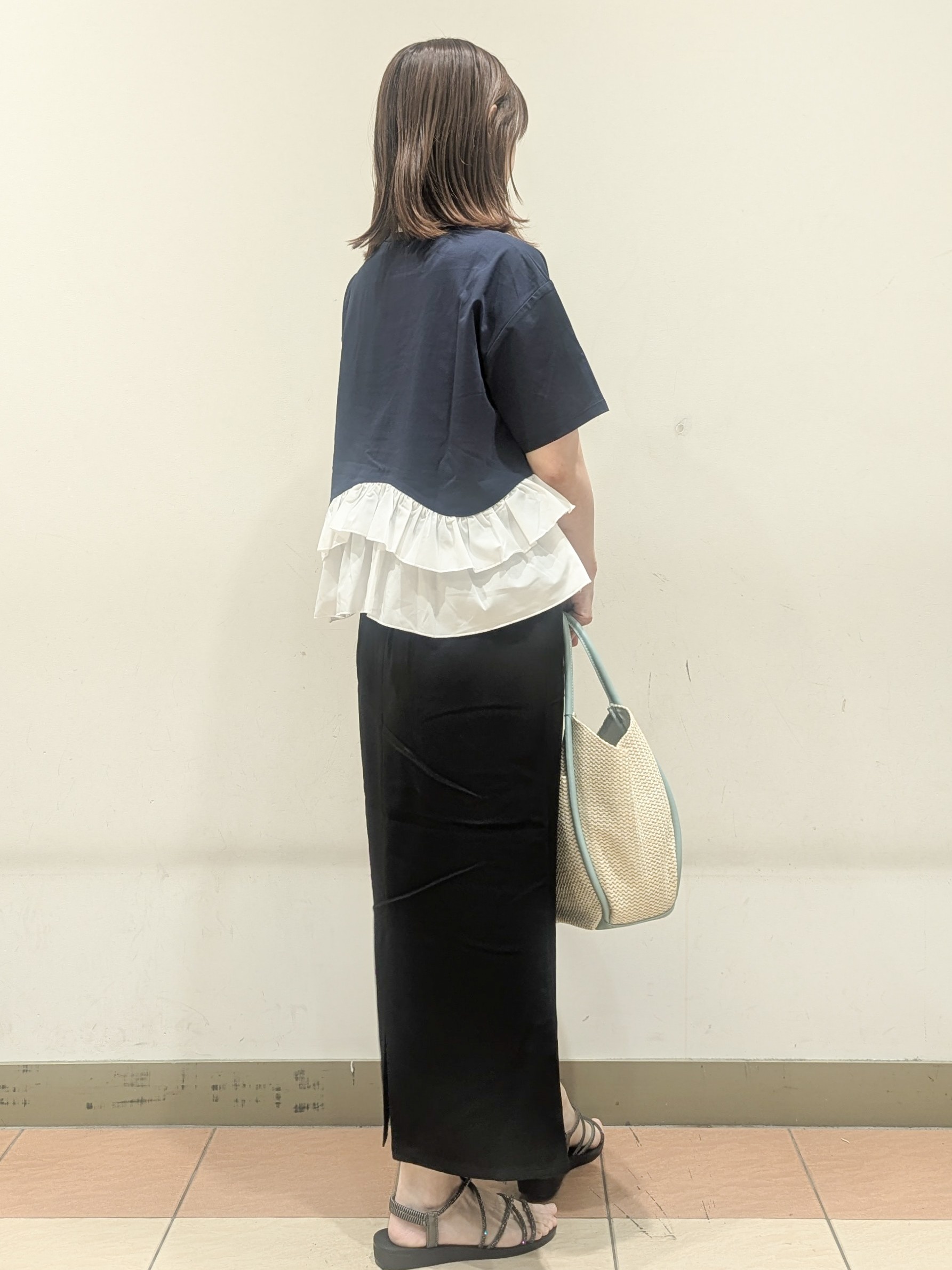 Miさんの「OPAQUE.CLIP｜裾フリルドッキングTシャツ【洗濯機OK】」を使ったコーディネート