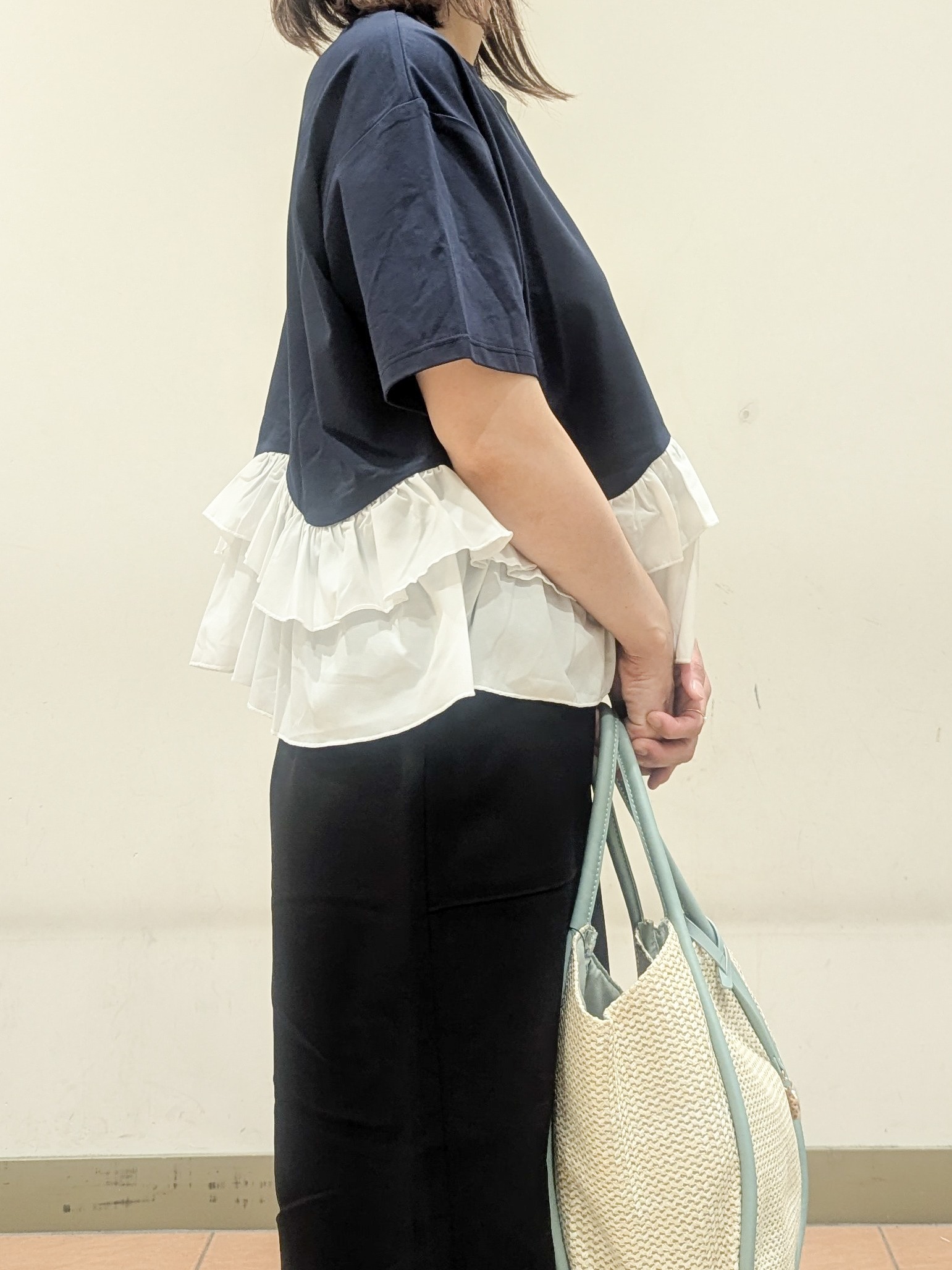 Miさんの「OPAQUE.CLIP｜裾フリルドッキングTシャツ【洗濯機OK】」を使ったコーディネート