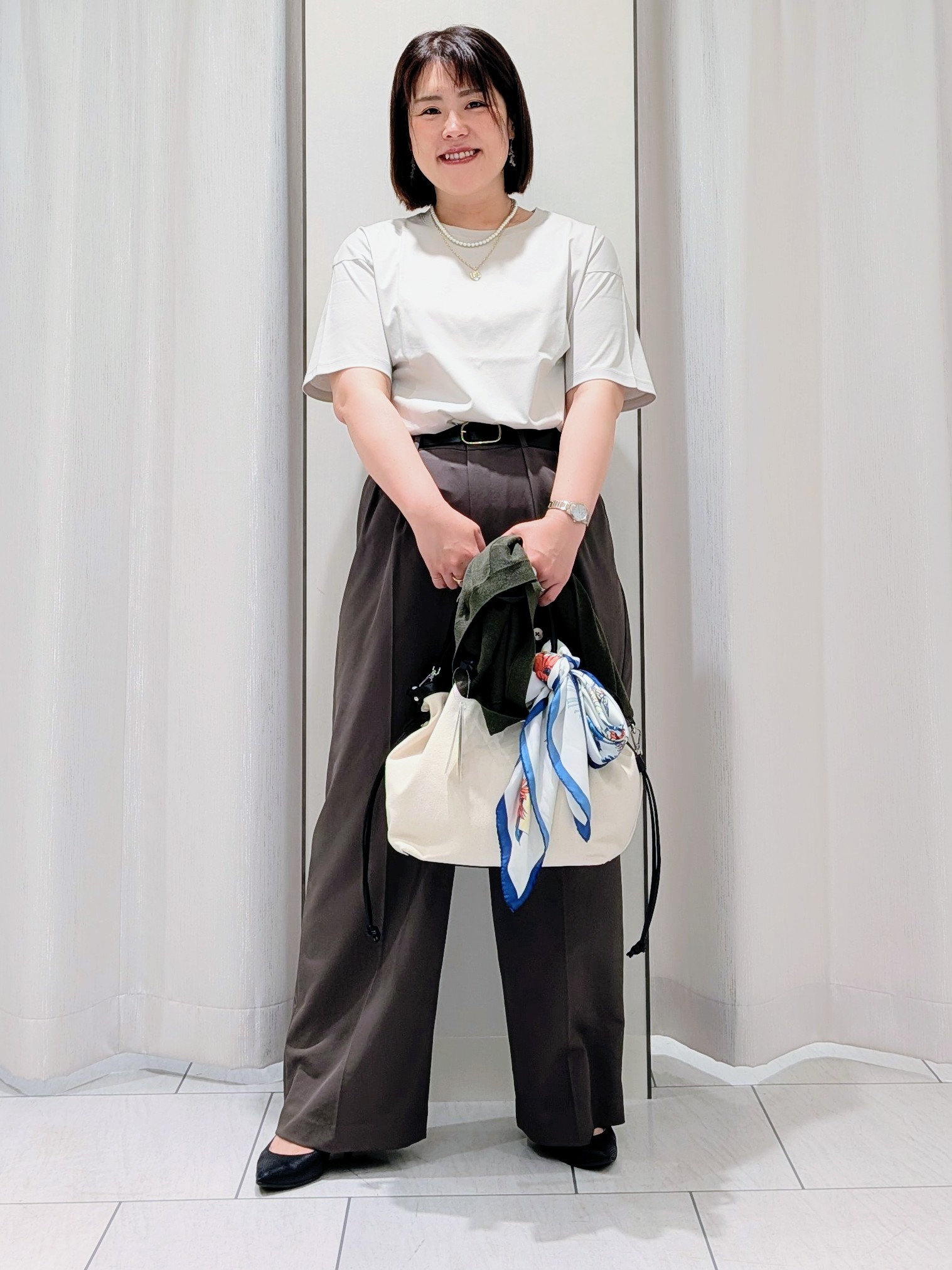 Onumaさんの「UNTITLED｜【アンサンブル可/シアー】リネンエステルカーディガン」を使ったコーディネート
