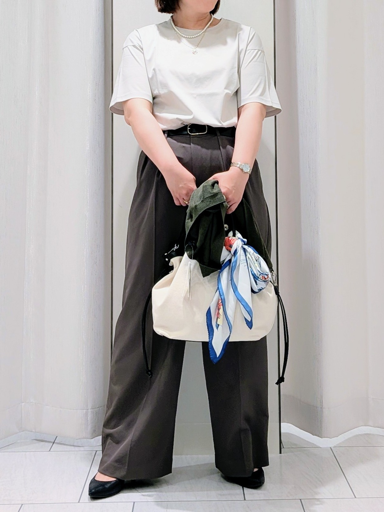 Onumaさんの「UNTITLED｜【アンサンブル可/シアー】リネンエステルカーディガン」を使ったコーディネート