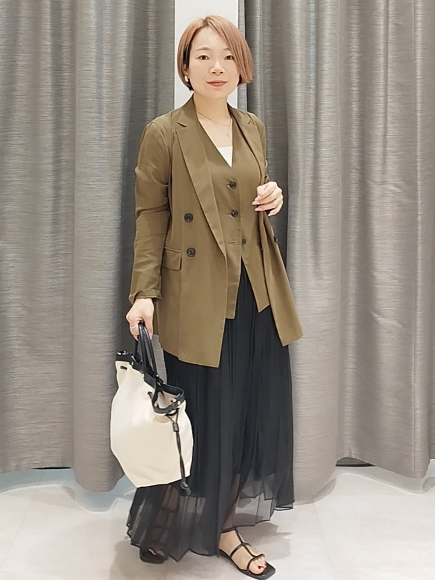 s u g iさんの「UNTITLED｜◆【セットアップ可/接触冷感/通気性】ドライシアーダブルジャケット」を使ったコーディネート