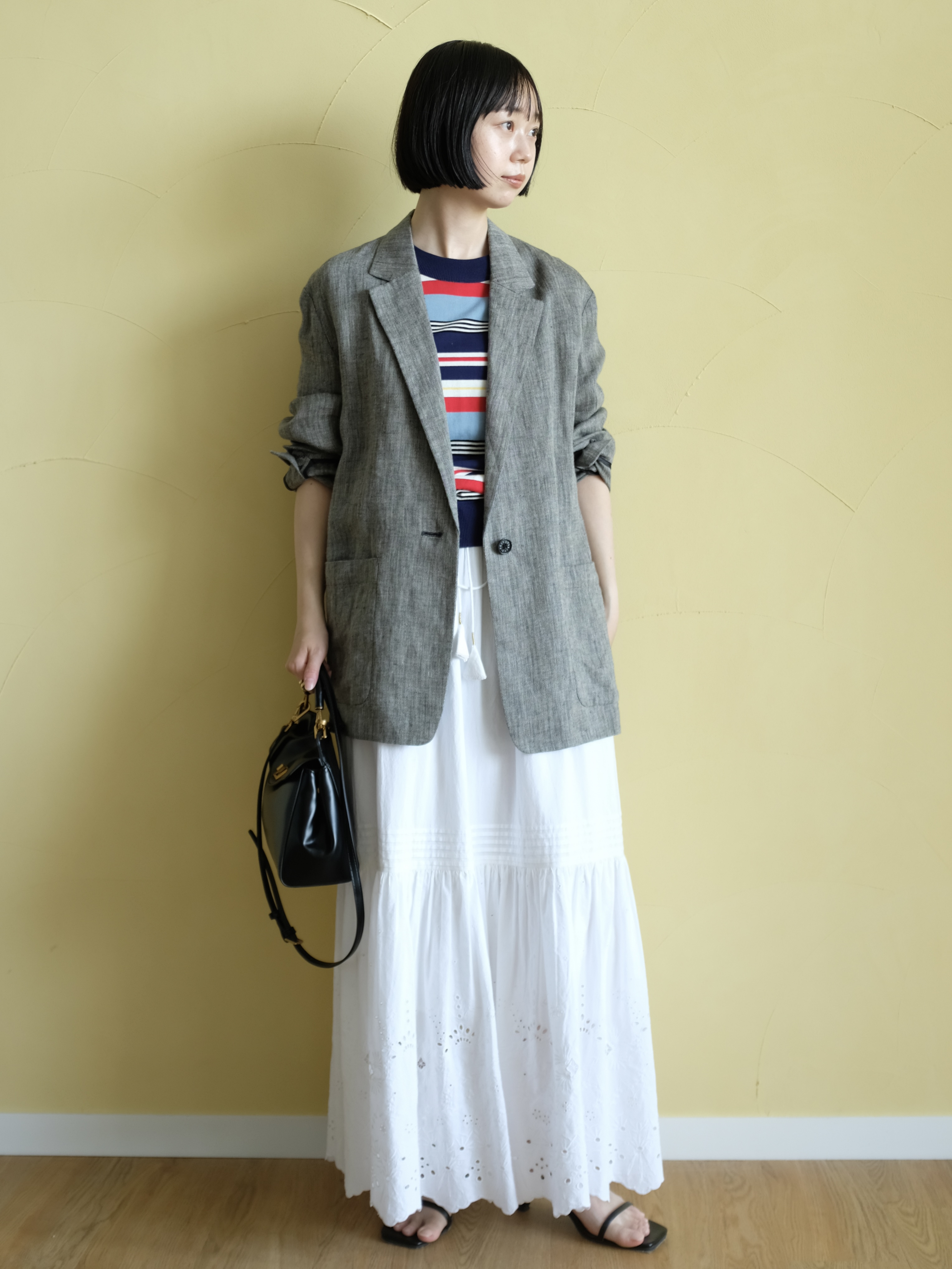 Kishimotoさんの「DRESSTERIOR｜◆【otonaMUSE5月号掲載】コットンシルクマルチボーダーニット」を使ったコーディネート