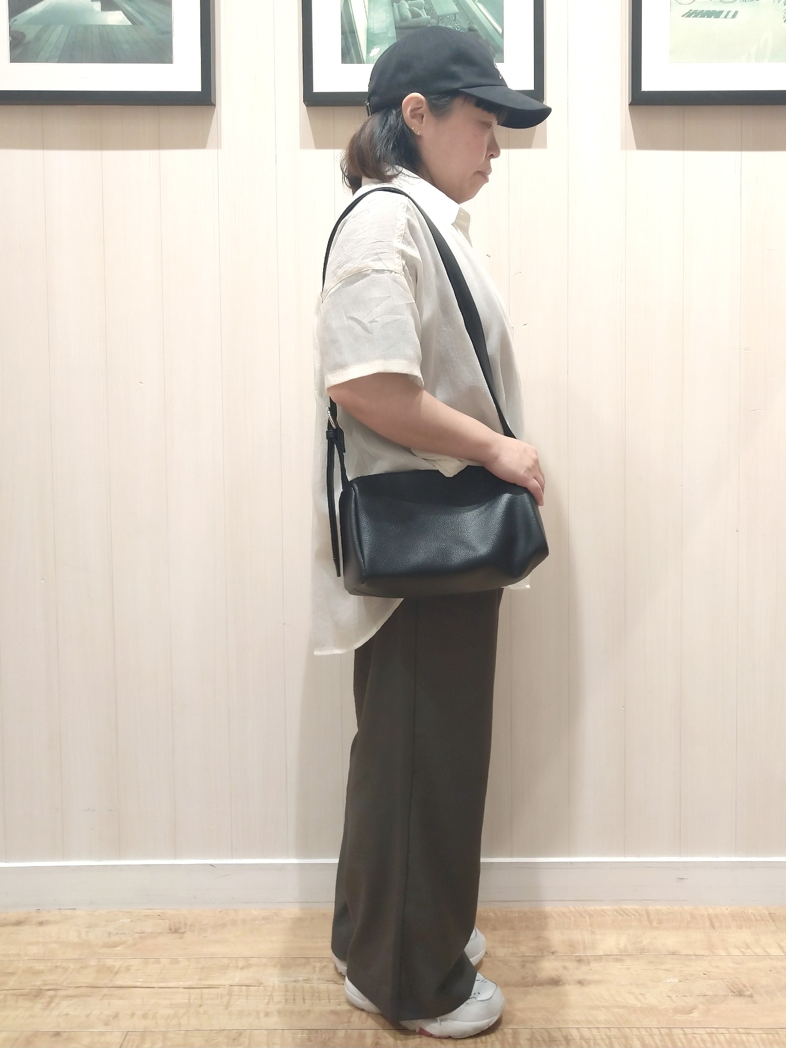 きのさんの「SHOO･LA･RUE｜ヒップがすっぽり隠れる やわらか5分袖シアーシャツ」を使ったコーディネート