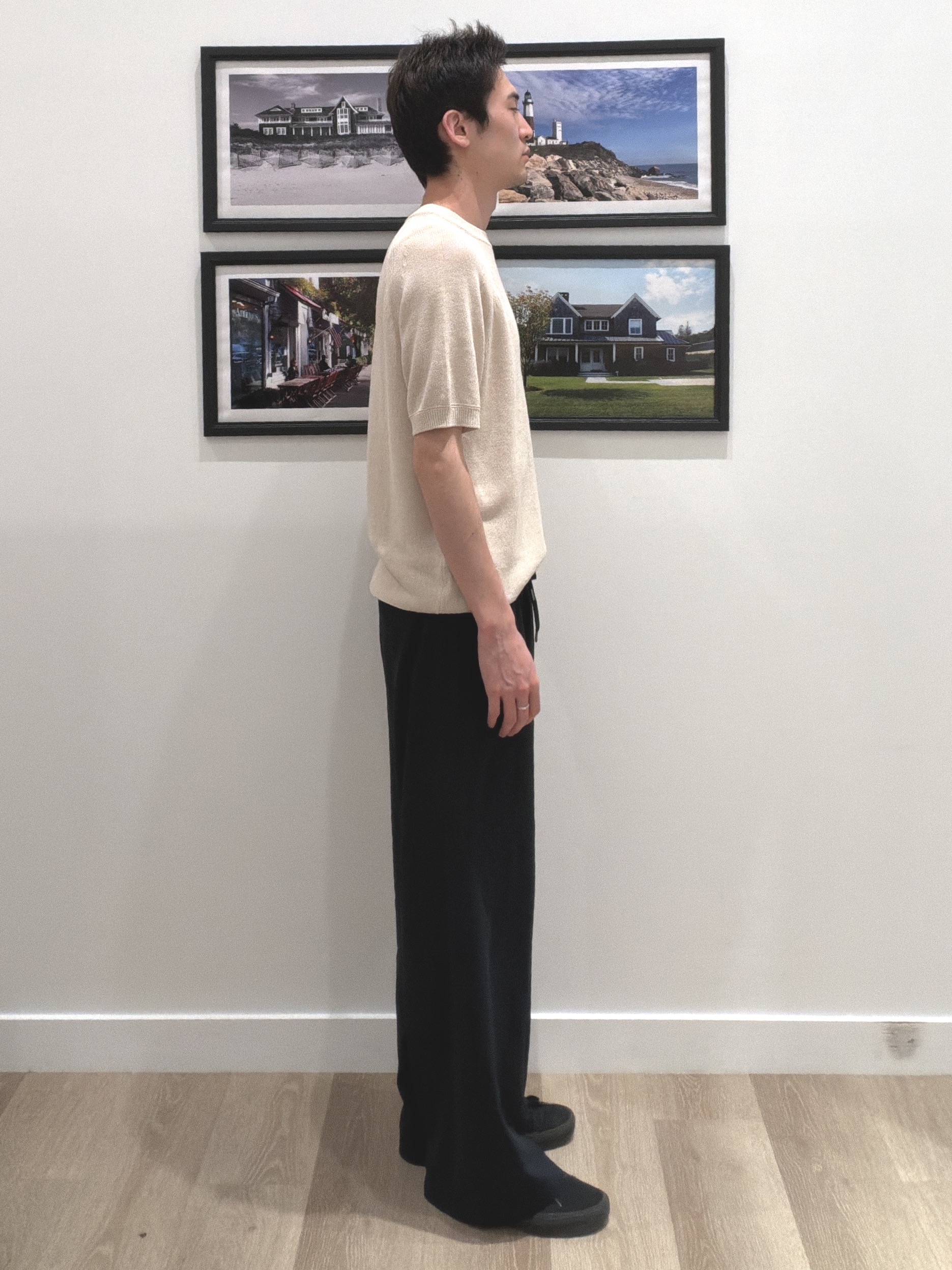 oikawaさんの「Dessin｜ペーパーブレンドニットTシャツ」を使ったコーディネート
