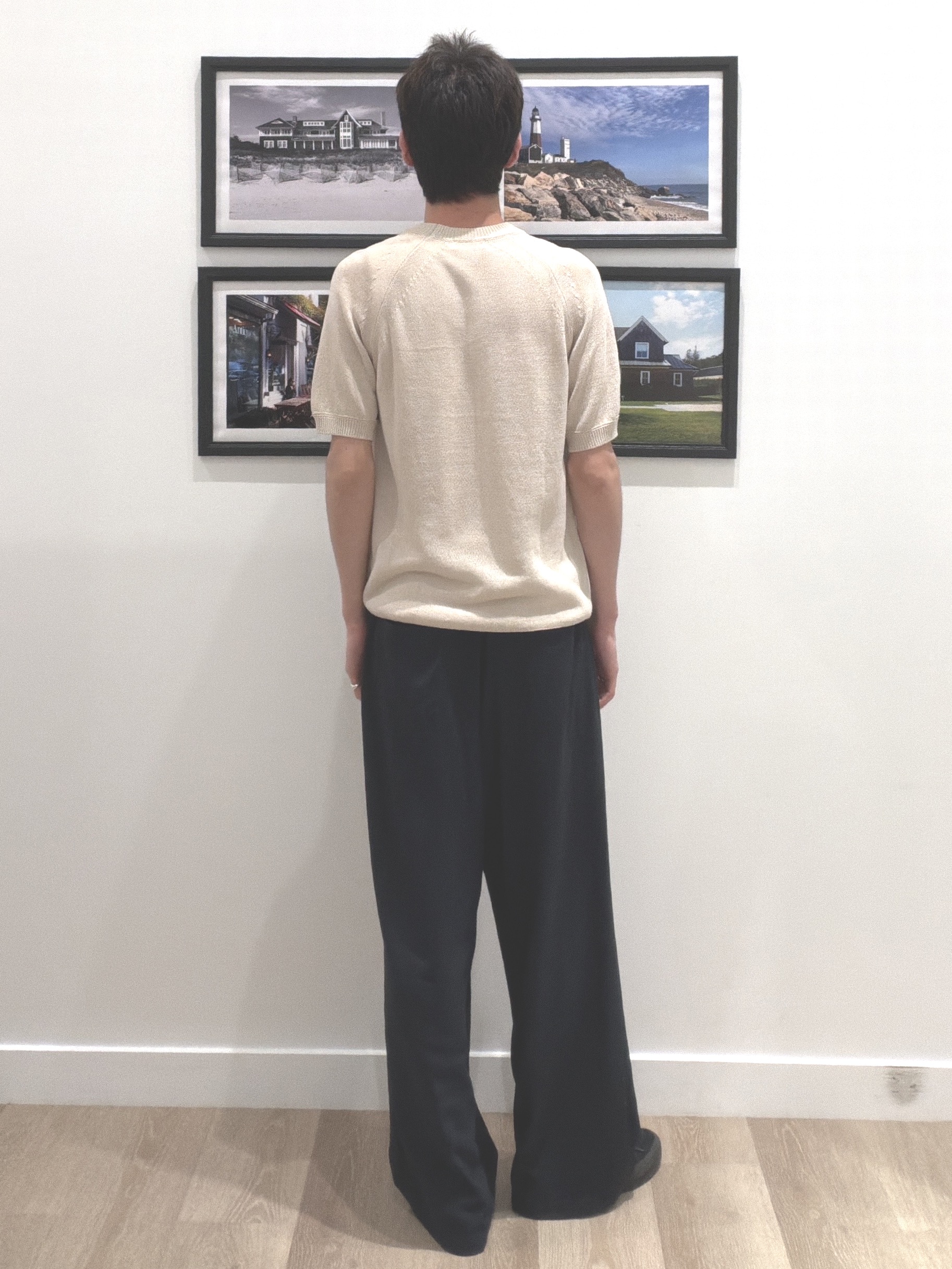 oikawaさんの「Dessin｜ペーパーブレンドニットTシャツ」を使ったコーディネート