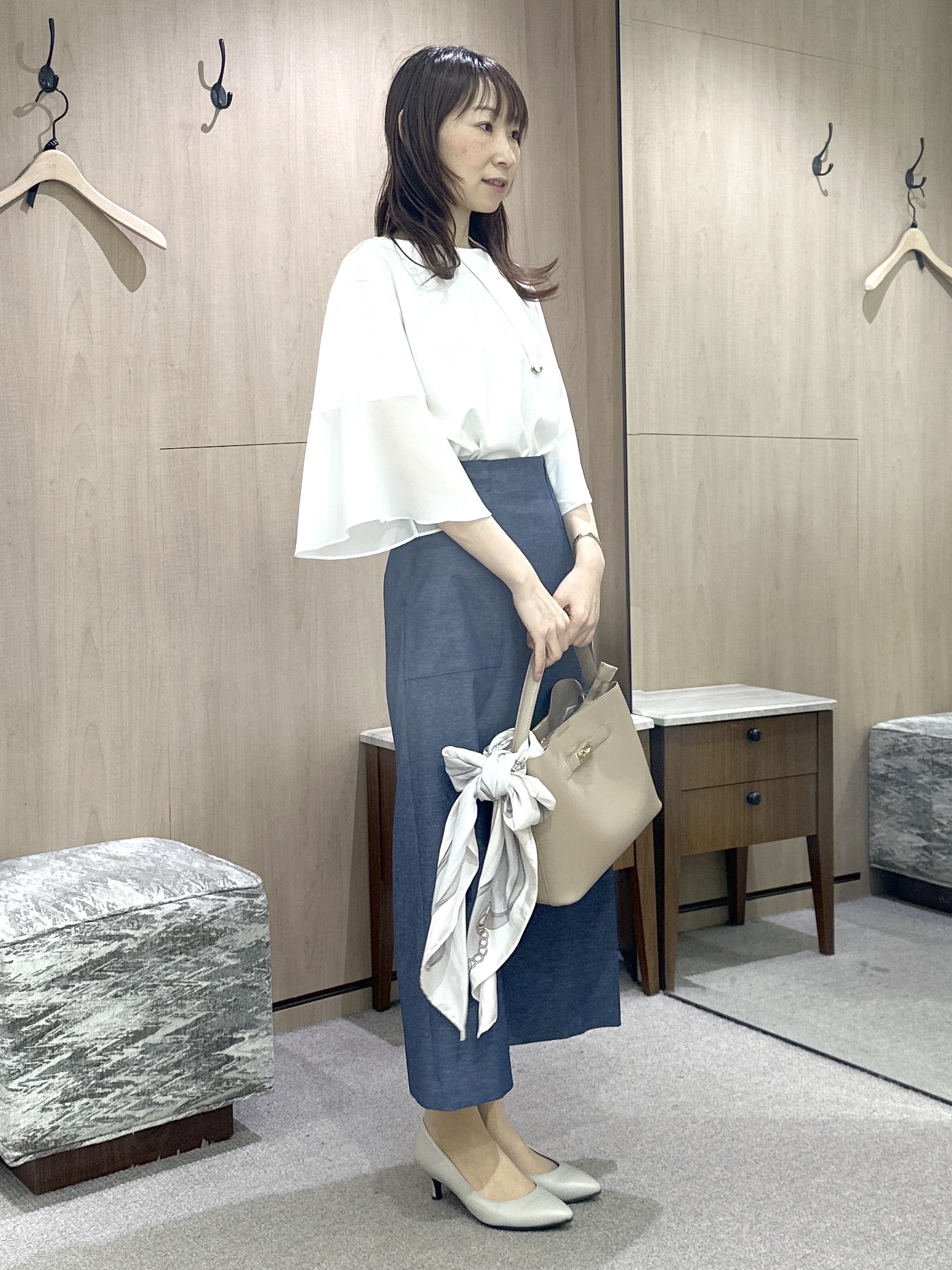 Miwaさんの「UNTITLED｜【洗える/華奢見え】袖シアープルオーバー」を使ったコーディネート