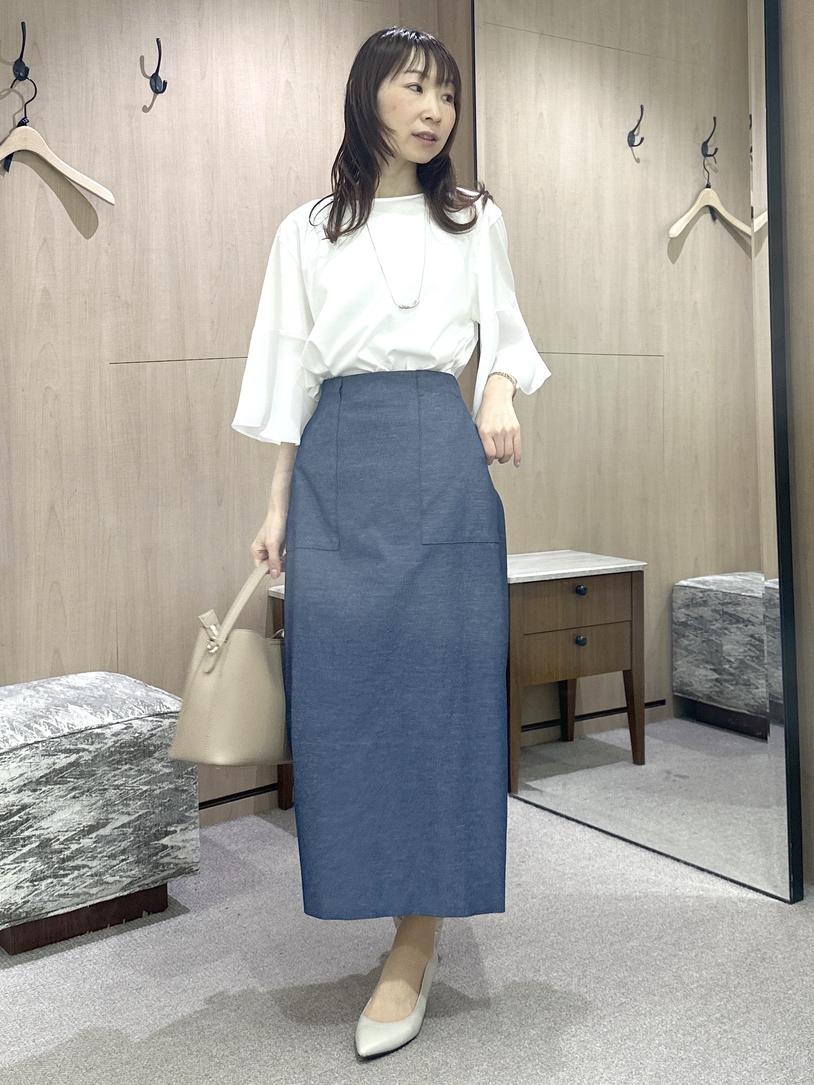 Miwaさんの「UNTITLED｜【洗える/華奢見え】袖シアープルオーバー」を使ったコーディネート