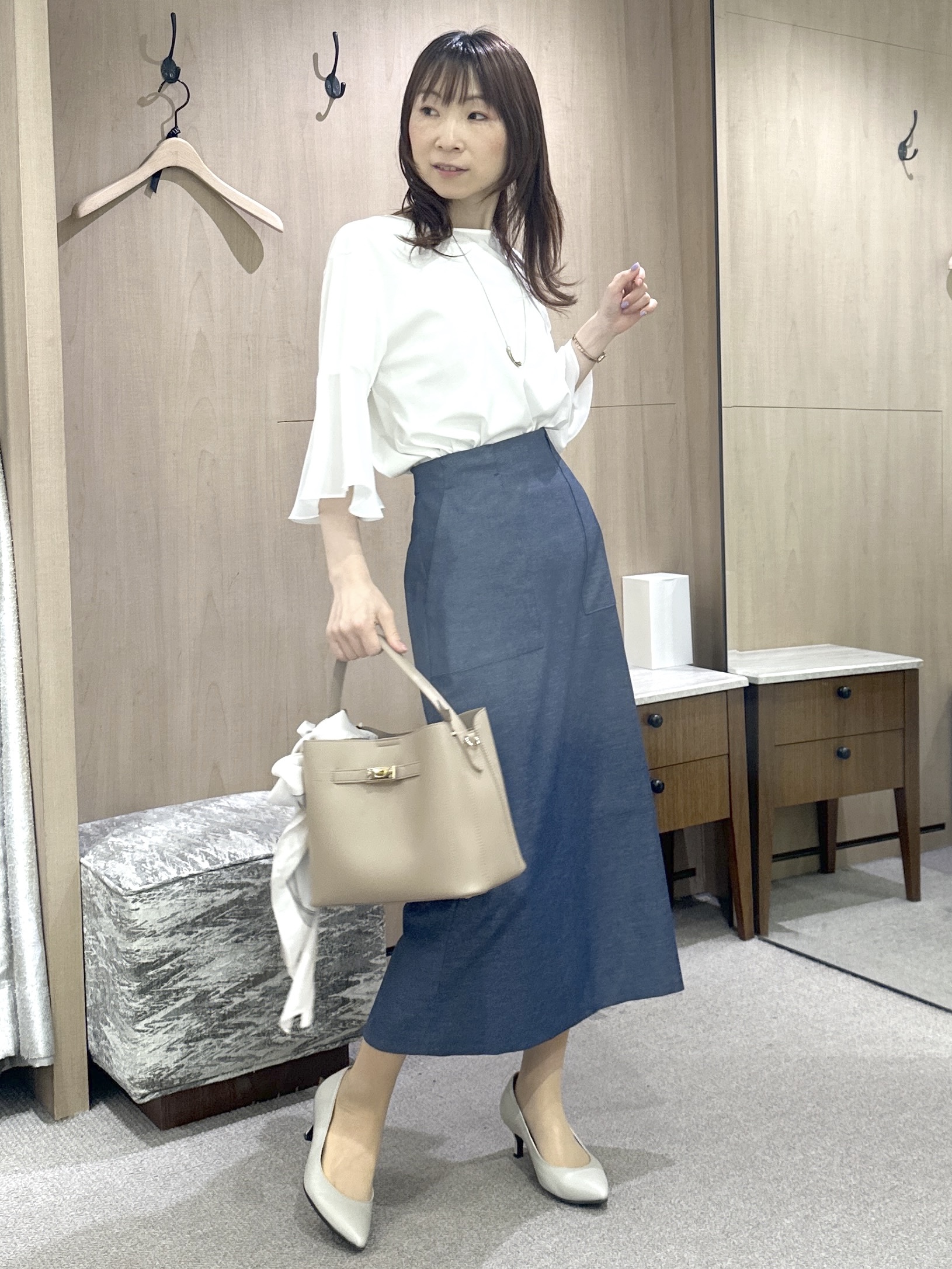 Miwaさんの「UNTITLED｜【洗える/華奢見え】袖シアープルオーバー」を使ったコーディネート