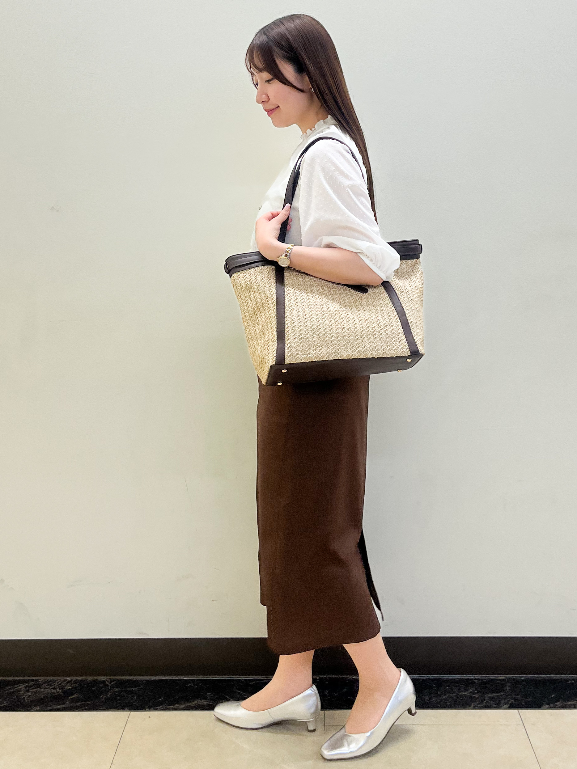 mikikoさんの「Reflect｜プチハイネック フリルデザインブラウス」を使ったコーディネート