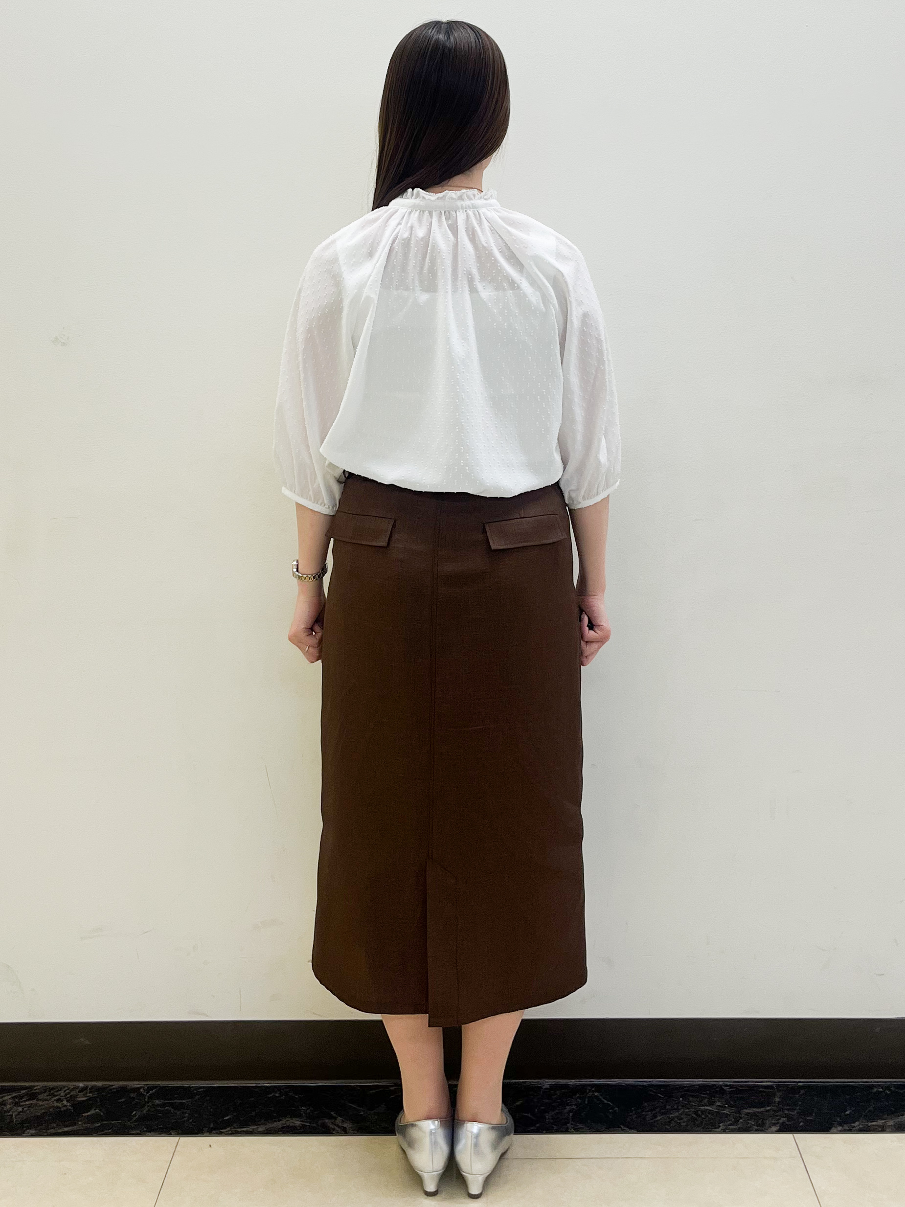 mikikoさんの「Reflect｜プチハイネック フリルデザインブラウス」を使ったコーディネート