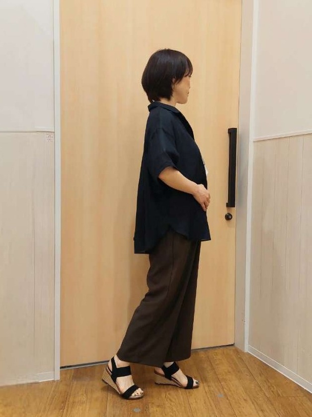 Kさんの「SHOO･LA･RUE｜【S-LL】ナチュラルに決まる 半袖シアーシャツジャケット」を使ったコーディネート