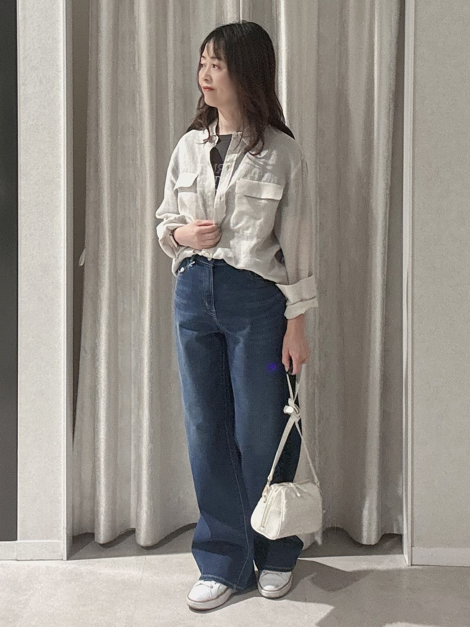 makiさんの「UNTITLED｜【接触冷感】ドライタッチシャツ」を使ったコーディネート