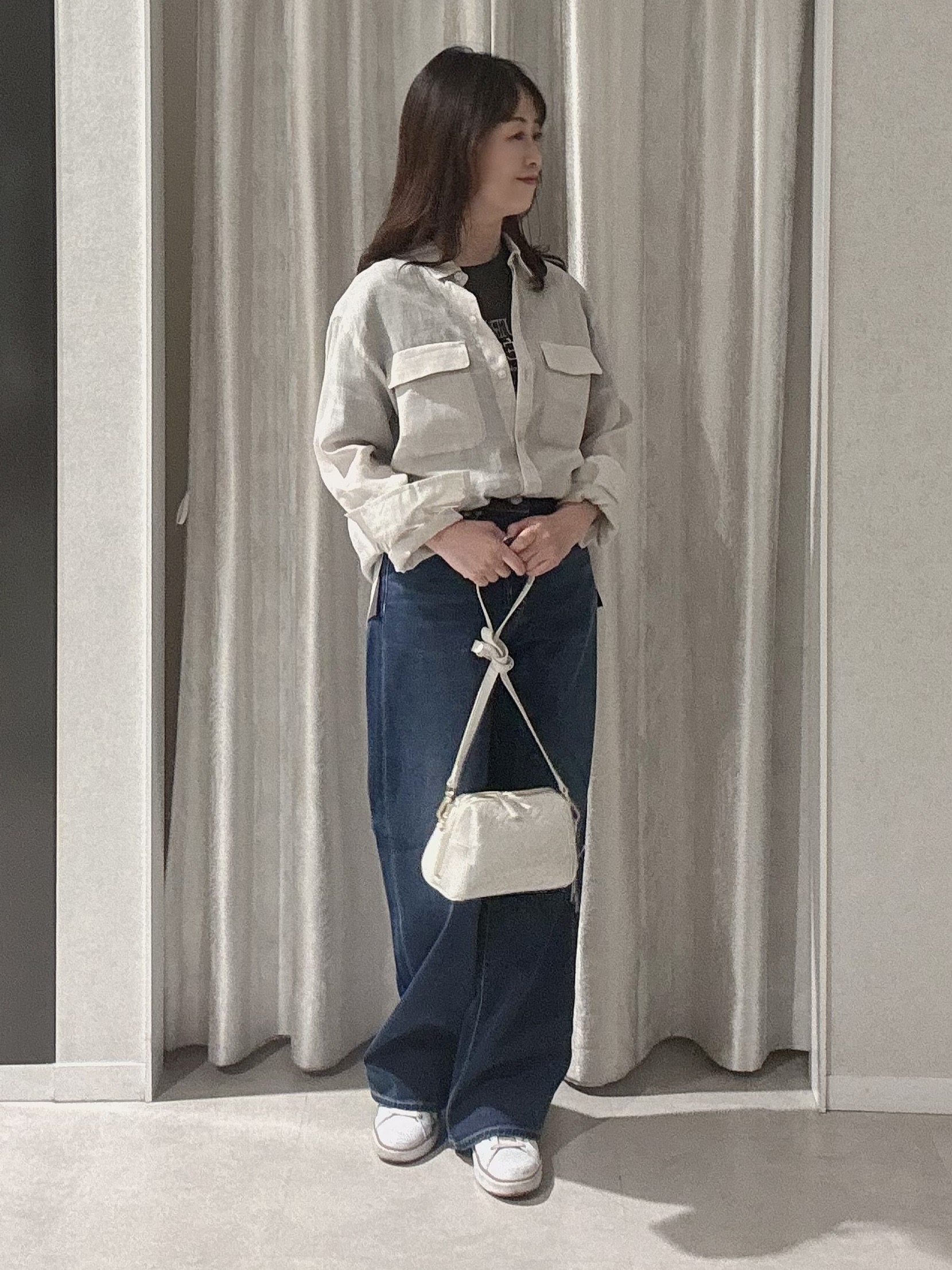 makiさんの「UNTITLED｜【接触冷感】ドライタッチシャツ」を使ったコーディネート